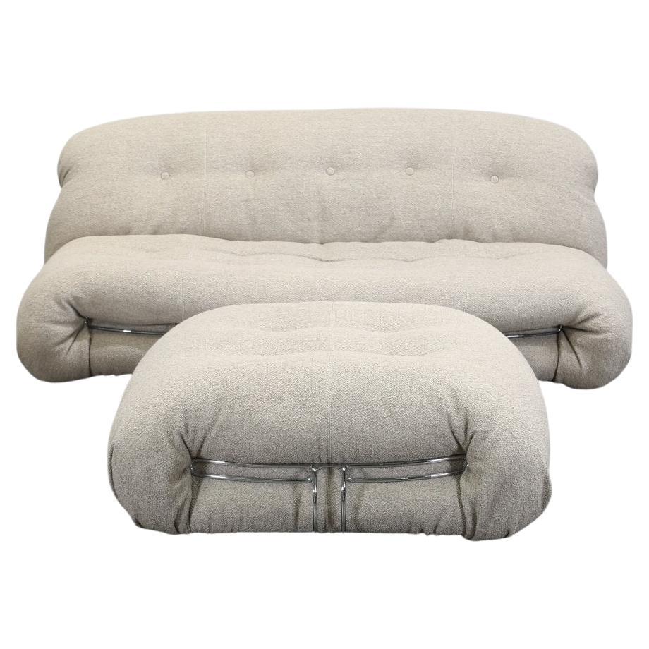 Cassina Soriana Zweisitzer-Sofa und Ottomane von Afra & Tobia Scarpa im Angebot