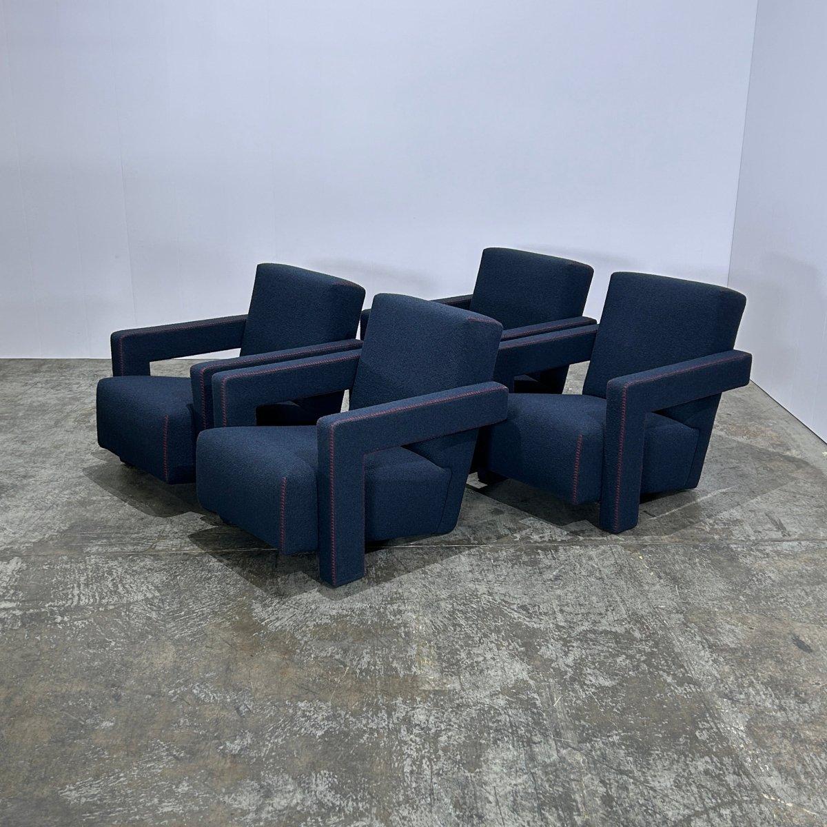 Cassina Utrecht Armchairs by Gerrit T. Rietveld, Set of Two In Good Condition For Sale In Basildon, London