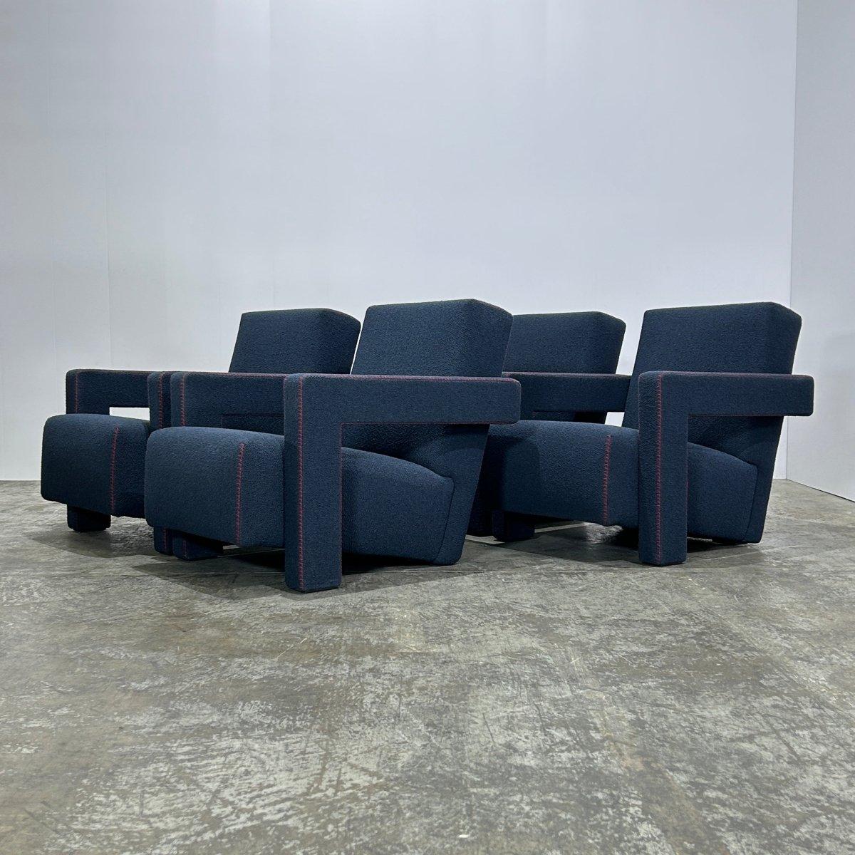 Late 20th Century Cassina Utrecht Armchairs by Gerrit T. Rietveld, Set of Two For Sale