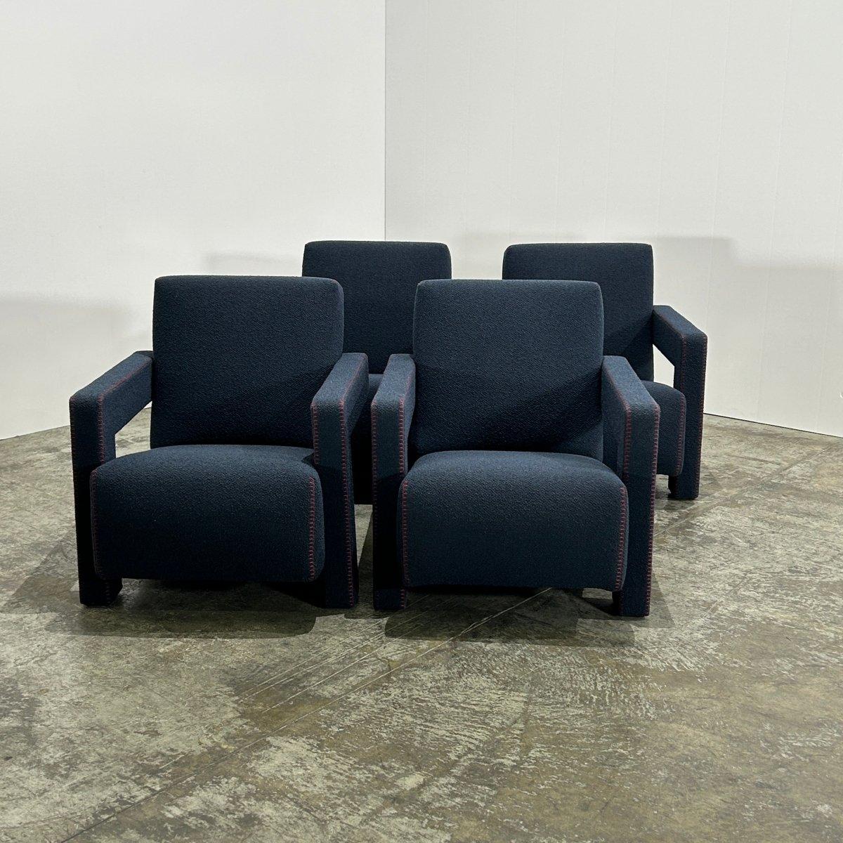 Steel Cassina Utrecht Armchairs by Gerrit T. Rietveld, Set of Two For Sale
