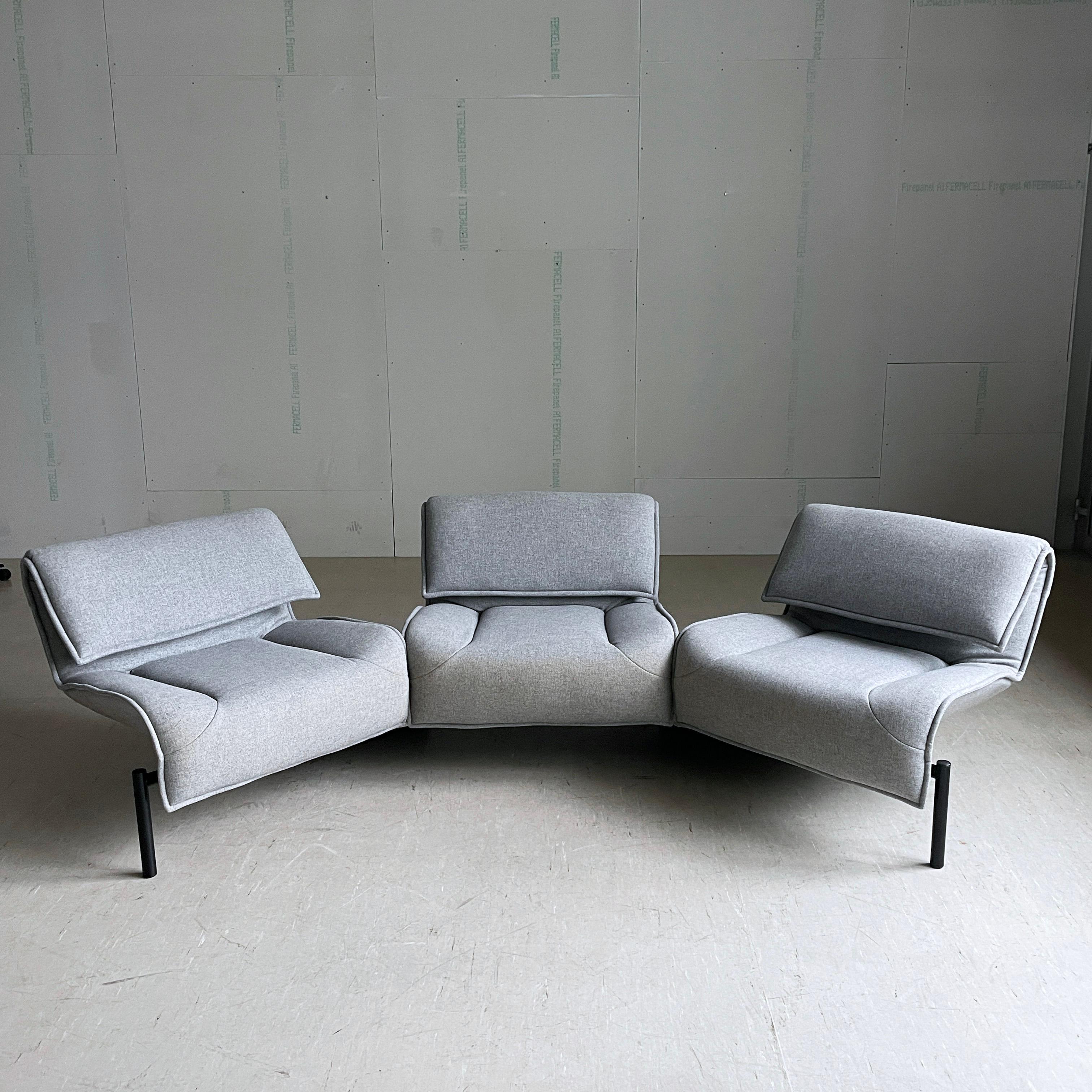 Wood Cassina Veranda 3 seater Sofa by Vico Magistretti For Sale
