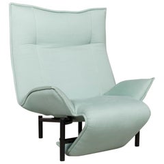 Cassina Veranda Designer Fabric Armchair by Vico Magistretti Turquoise Chair