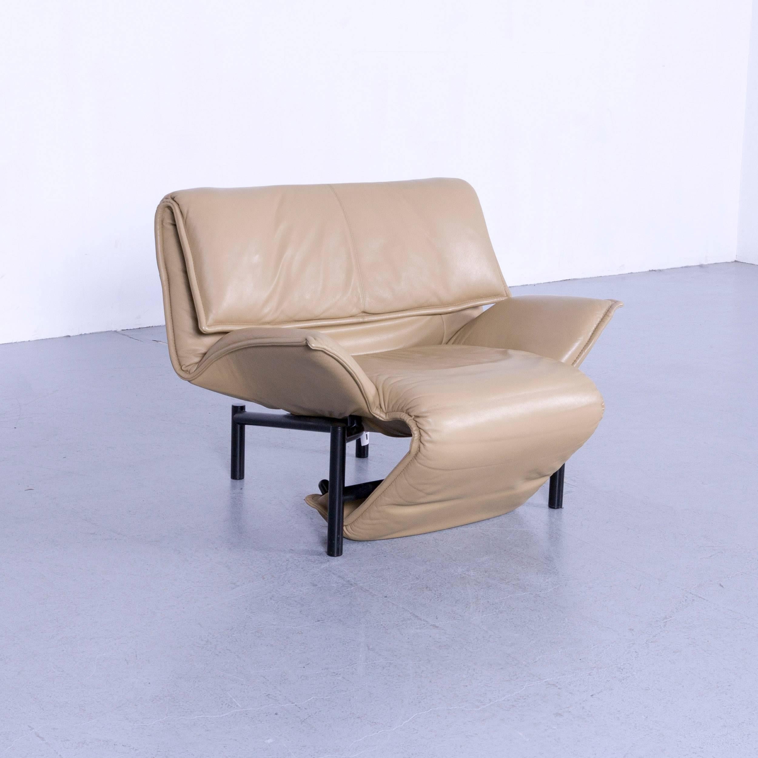 Cassina Veranda Designer-Ledersessel in Olivbeige mit Liegefunktion 1