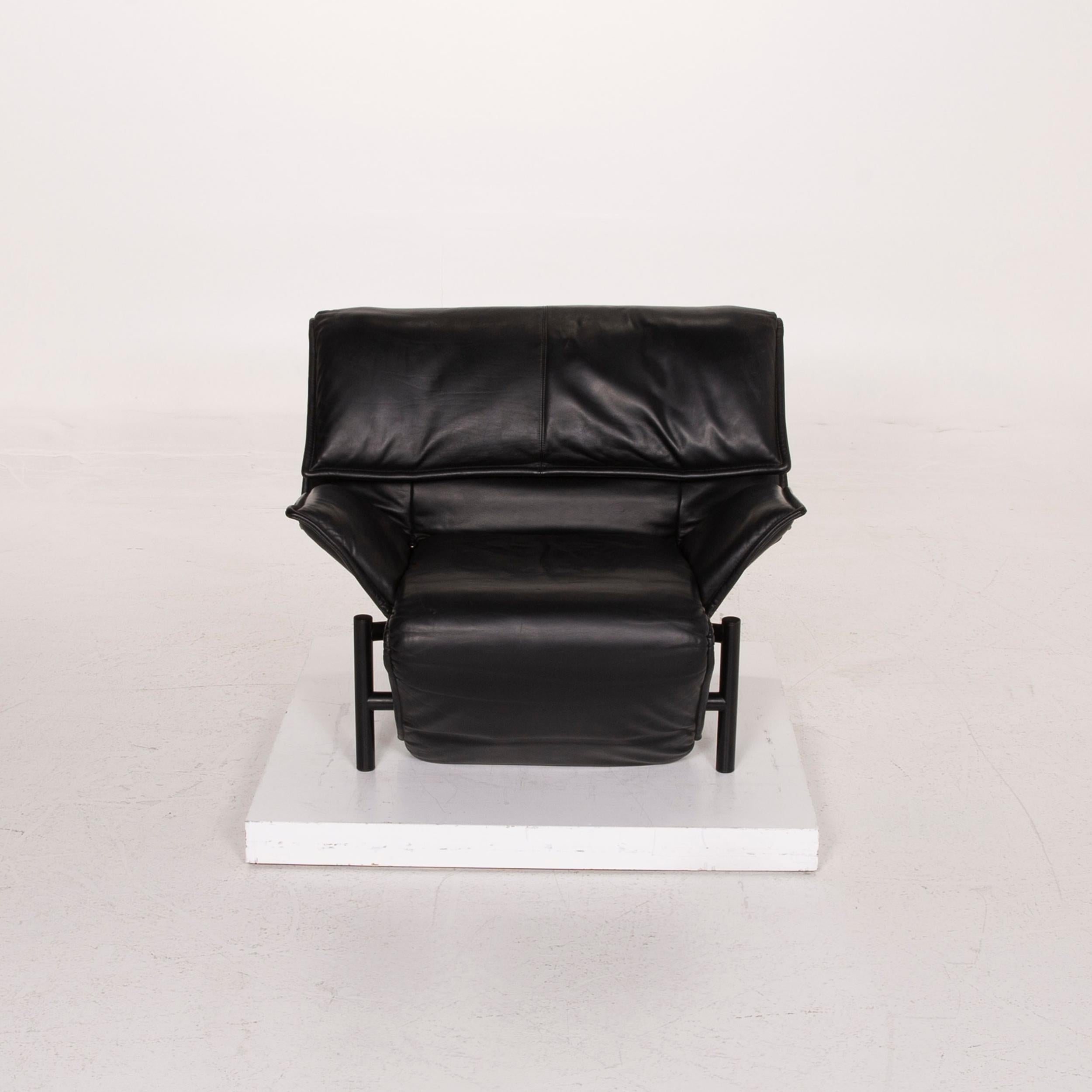 Cassina Veranda Leather Armchair Black Relax Function 5