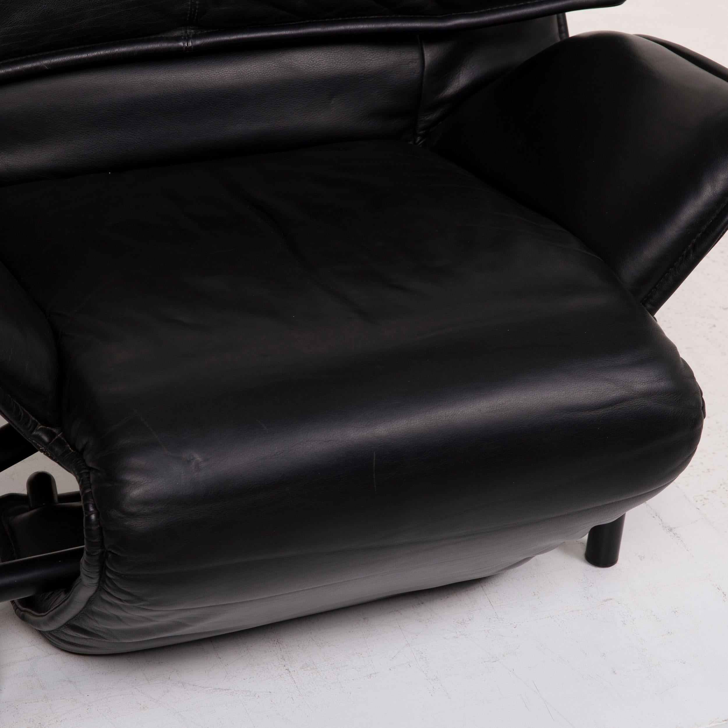 Modern Cassina Veranda Leather Armchair Black Relax Function