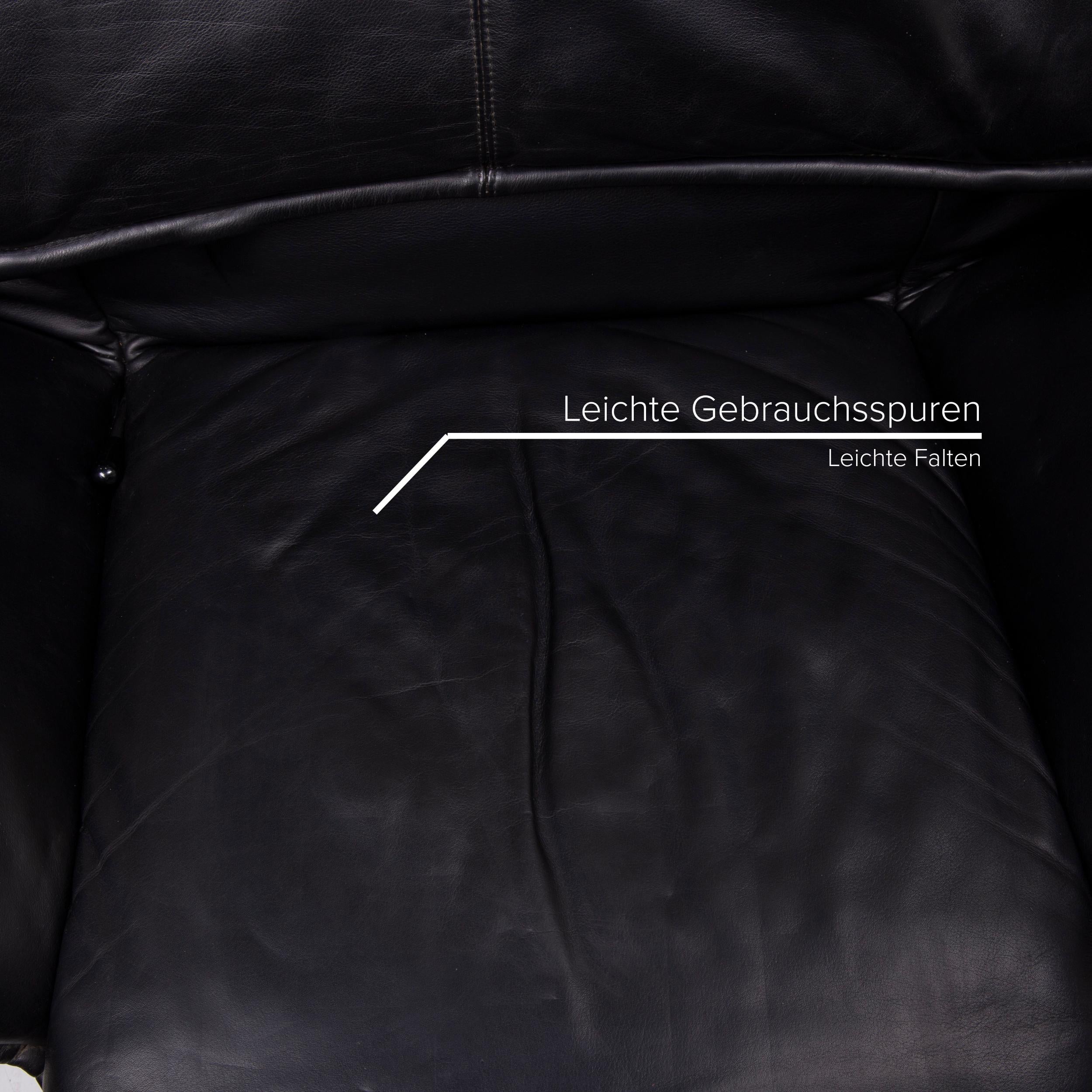 Italian Cassina Veranda Leather Armchair Black Relax Function