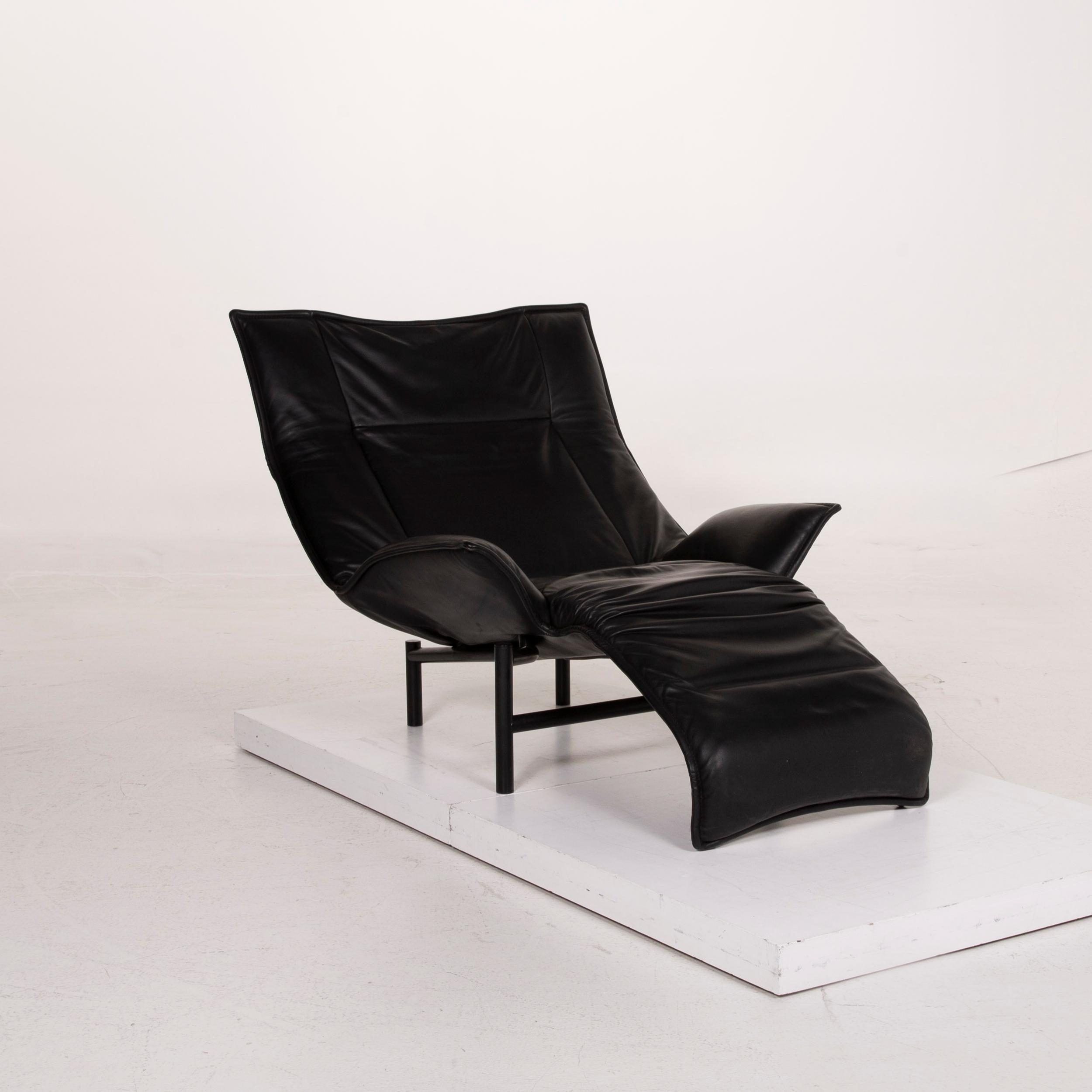 Cassina Veranda Leather Armchair Black Relax Function 1
