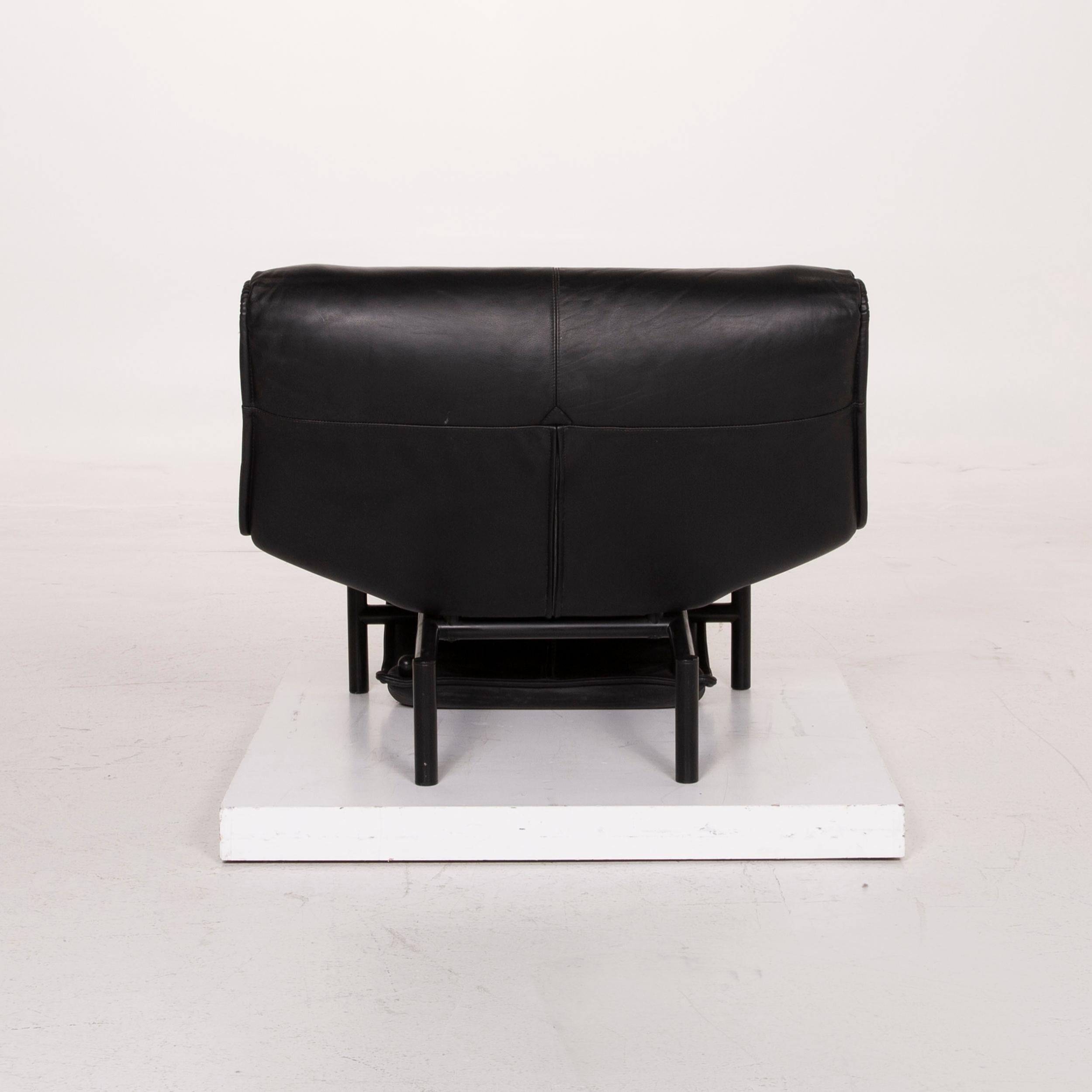 Cassina Veranda Leather Armchair Black Relax Function 3