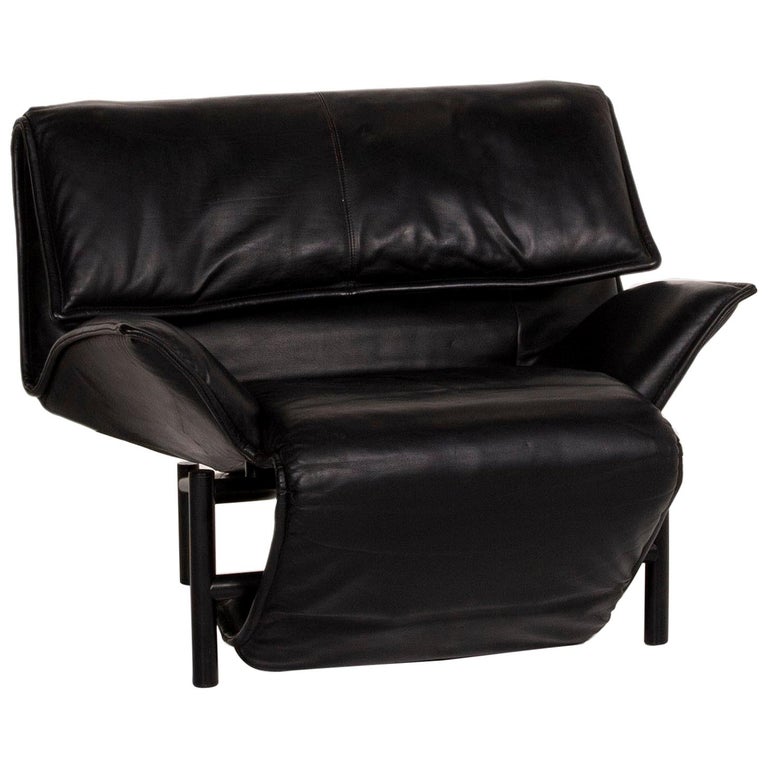 Cassina Veranda Leather Armchair Black Relax Function For Sale