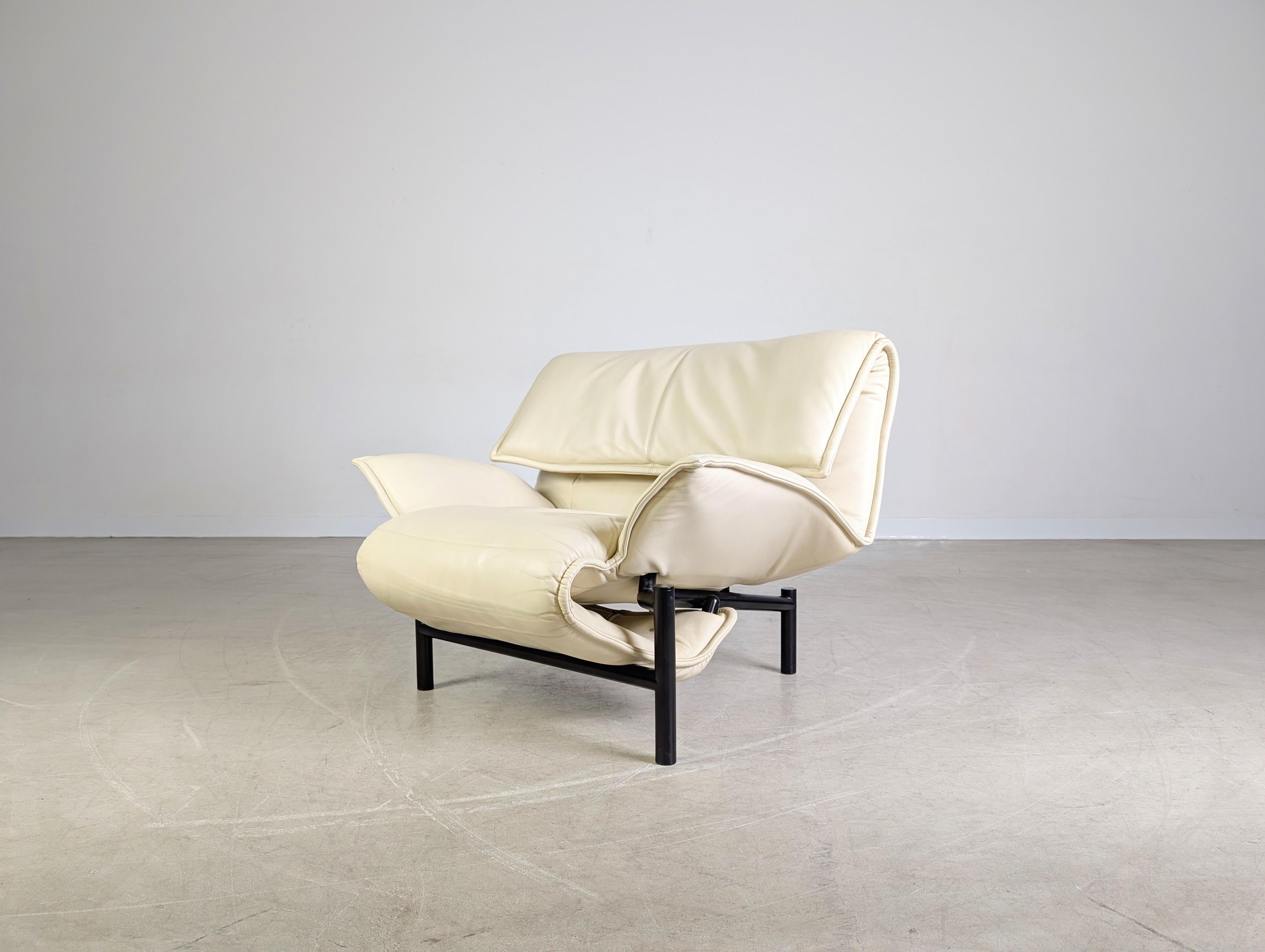 Italian Cassina Veranda Sessel 1980 Vico Magistretti leder hell Design For Sale