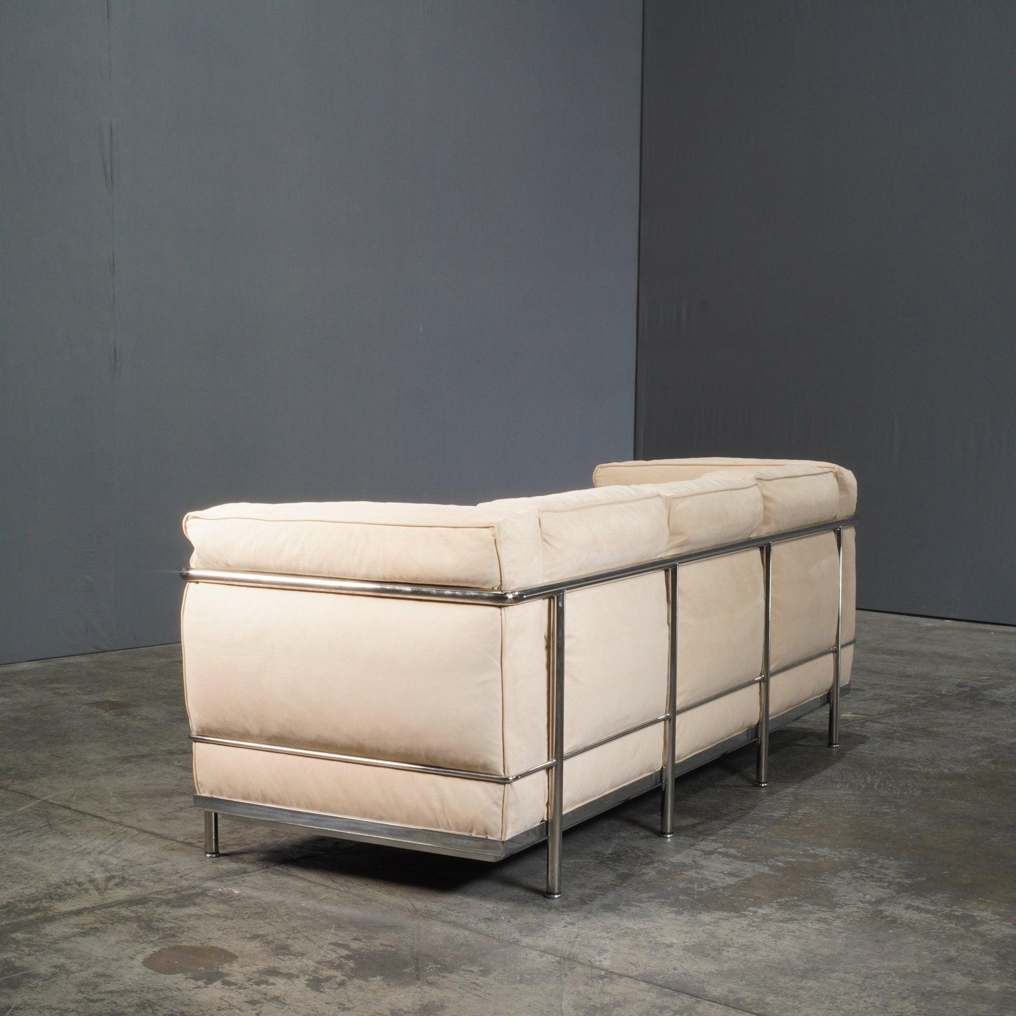 Cassina Vintage LC2 3-Sitzer-Sofa von Le Corbusier, Vintage (20. Jahrhundert)