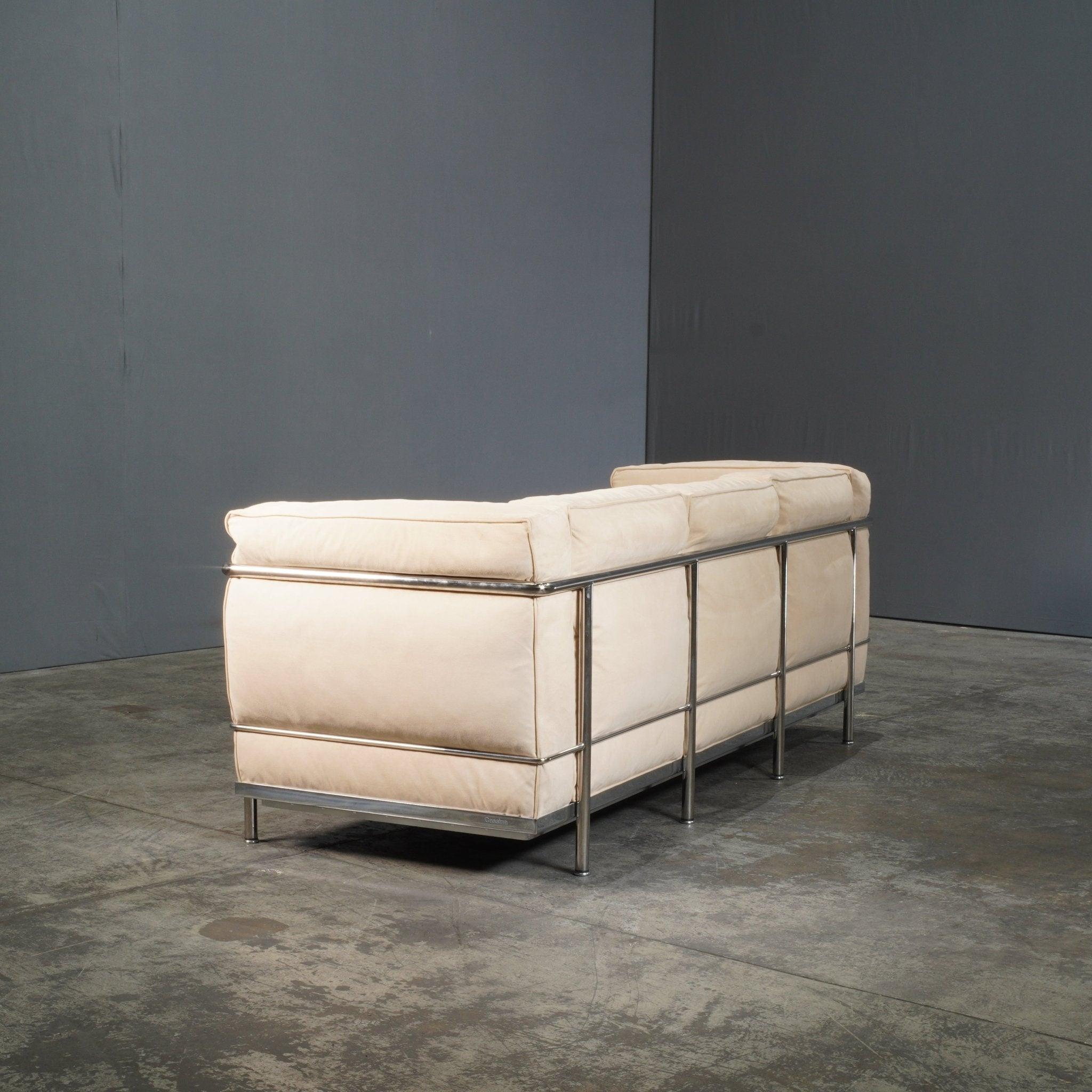 Cassina Vintage LC2 3-Sitzer-Sofa von Le Corbusier, Vintage (Metall)
