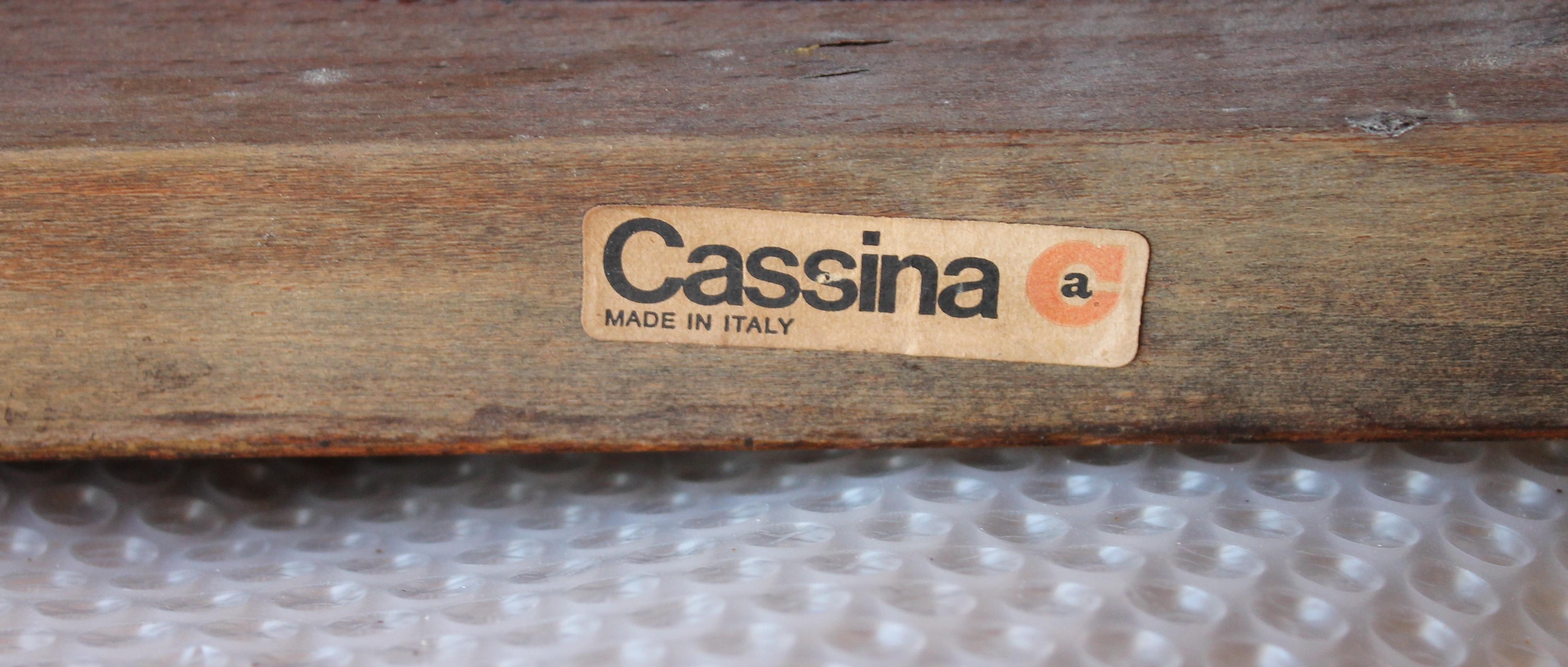  Cassina walnut chair Mod. 122 by Vico Magistretti Italy 60s (six available) For Sale 1