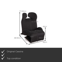 Cassina Fauteuil en tissu Wink Noir