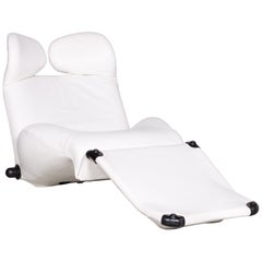 Cassina Wink White Leather Armchair Chair Relax by Toshiyuki Kita