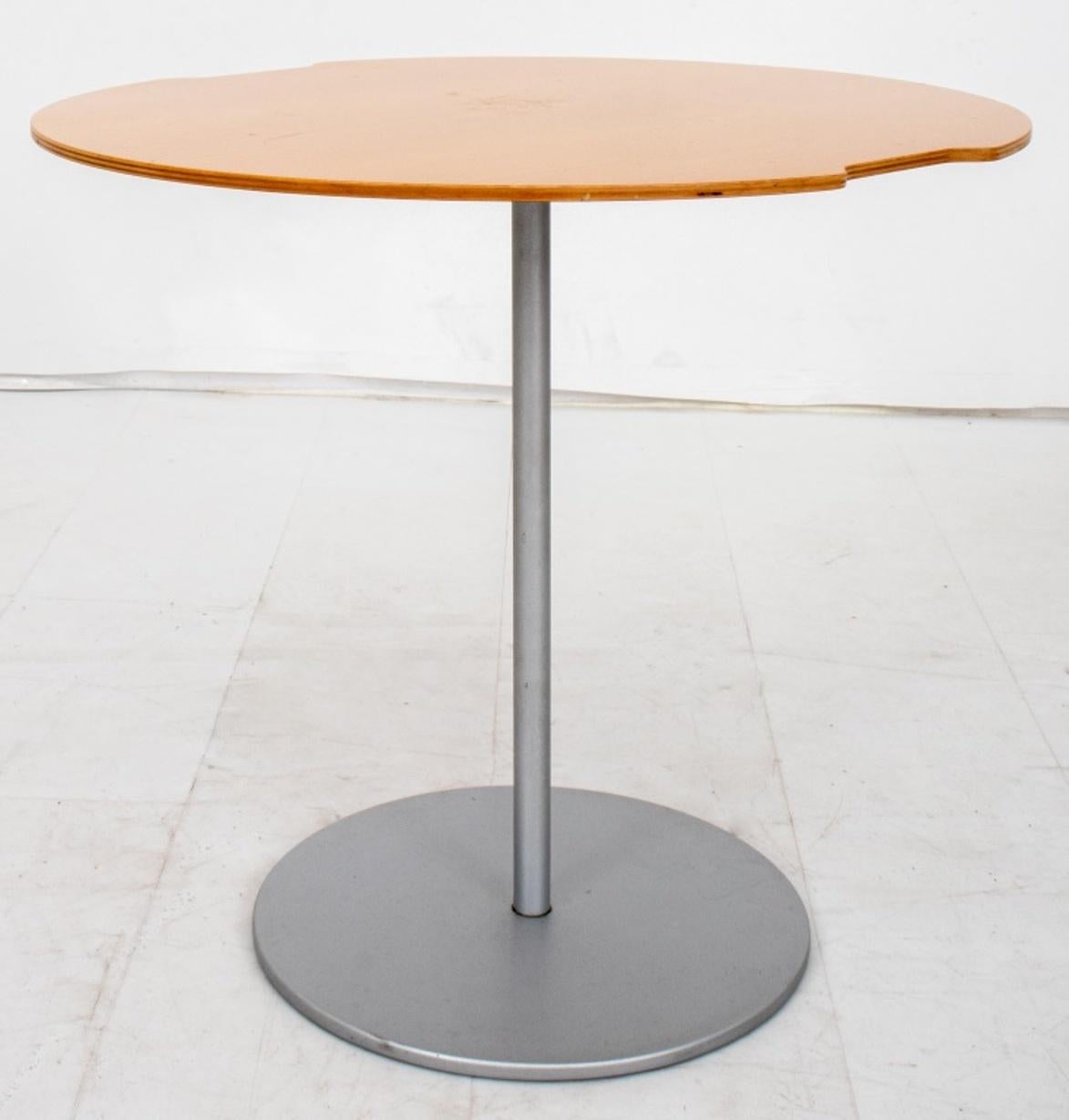 Modern Cassina Wood And Steel Side Table, 20th C For Sale