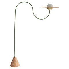 Cassini Rosa Floor Lamp by Merve Kahraman, Mint Green Metal & Rosa Pink Marble