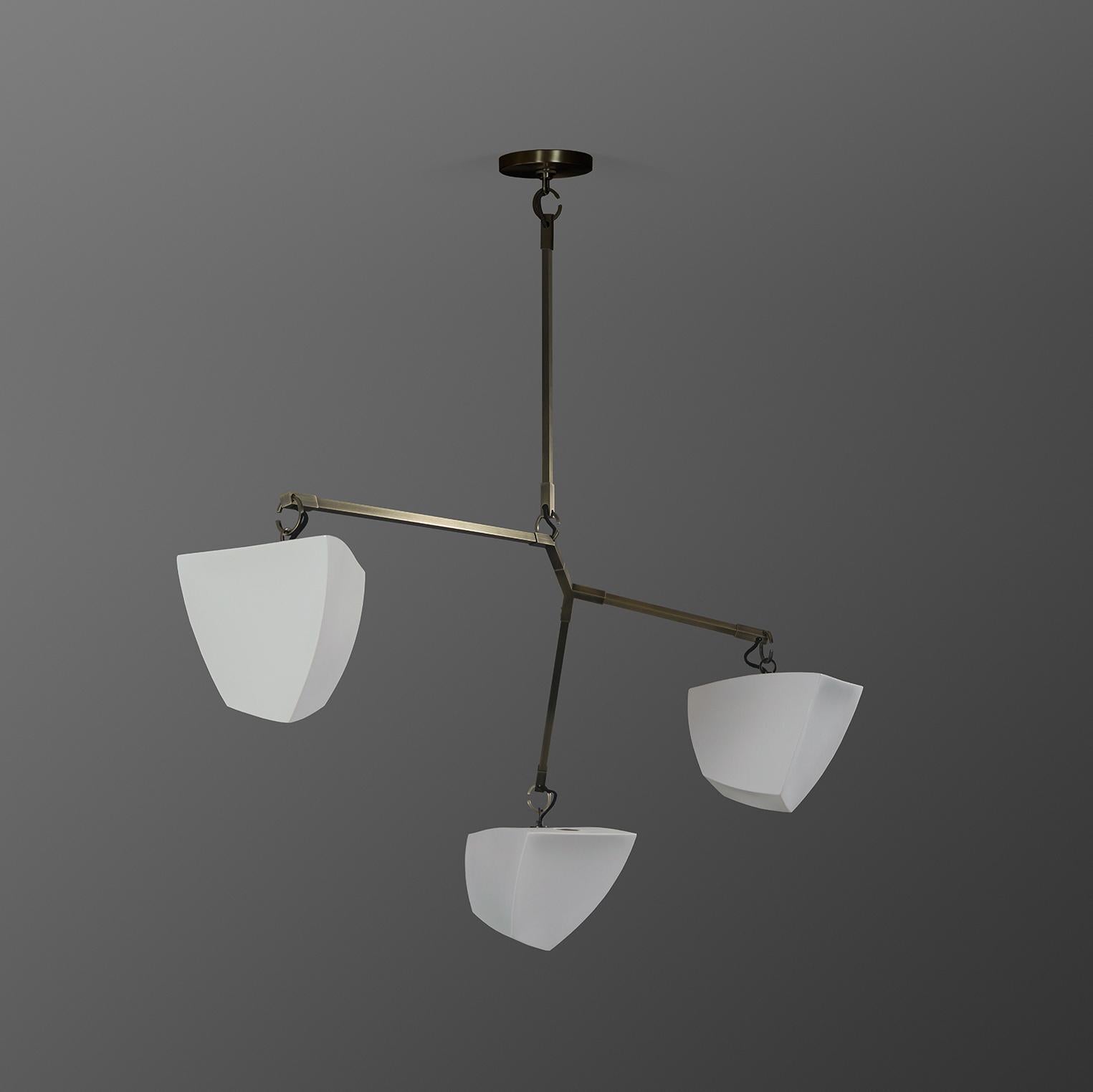 American Porcelain Cassiopeia 3: Mobile Chandelier, handmade by Andrea Claire Studio For Sale