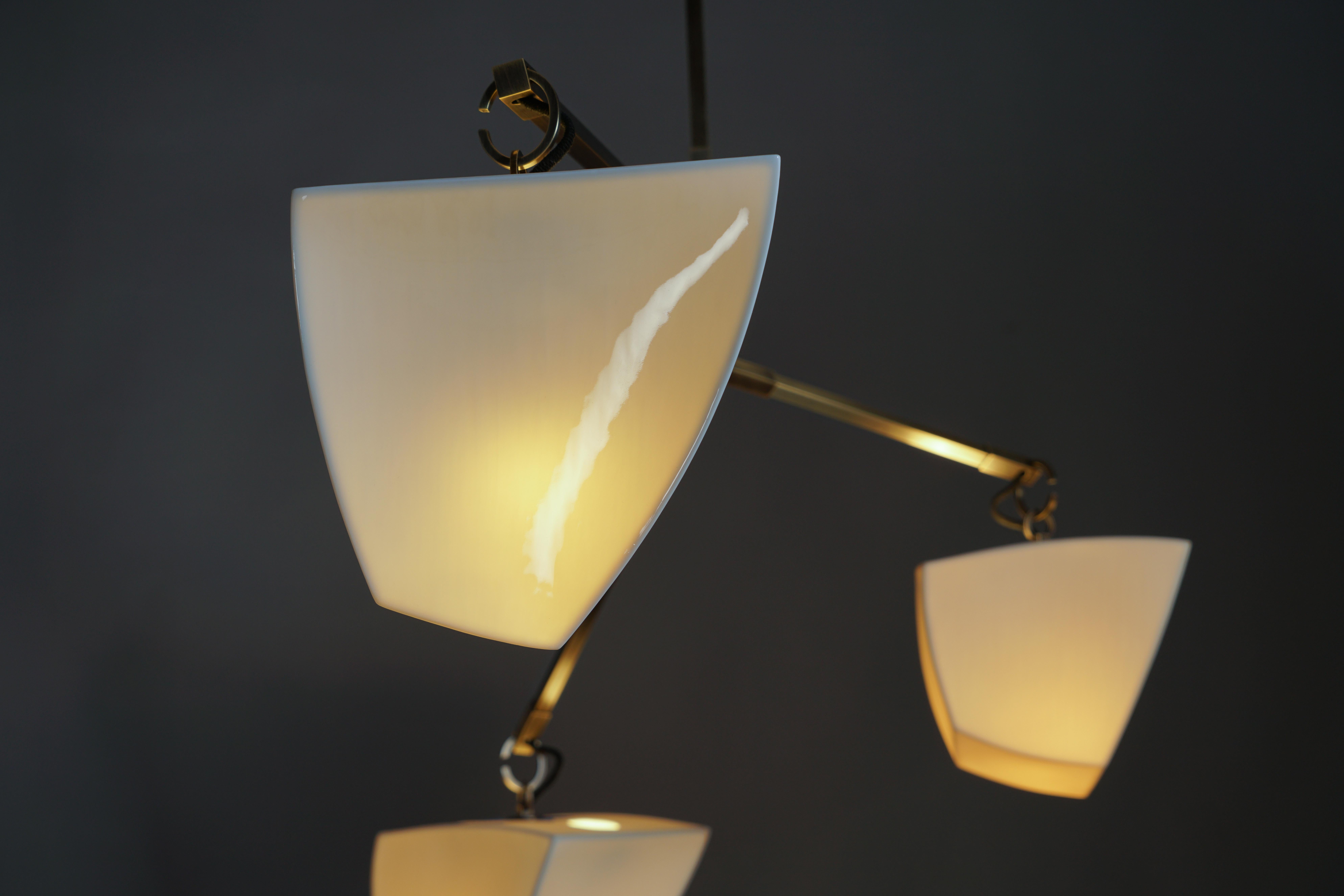 Hand-Crafted Porcelain Cassiopeia 3: Mobile Chandelier, handmade by Andrea Claire Studio For Sale