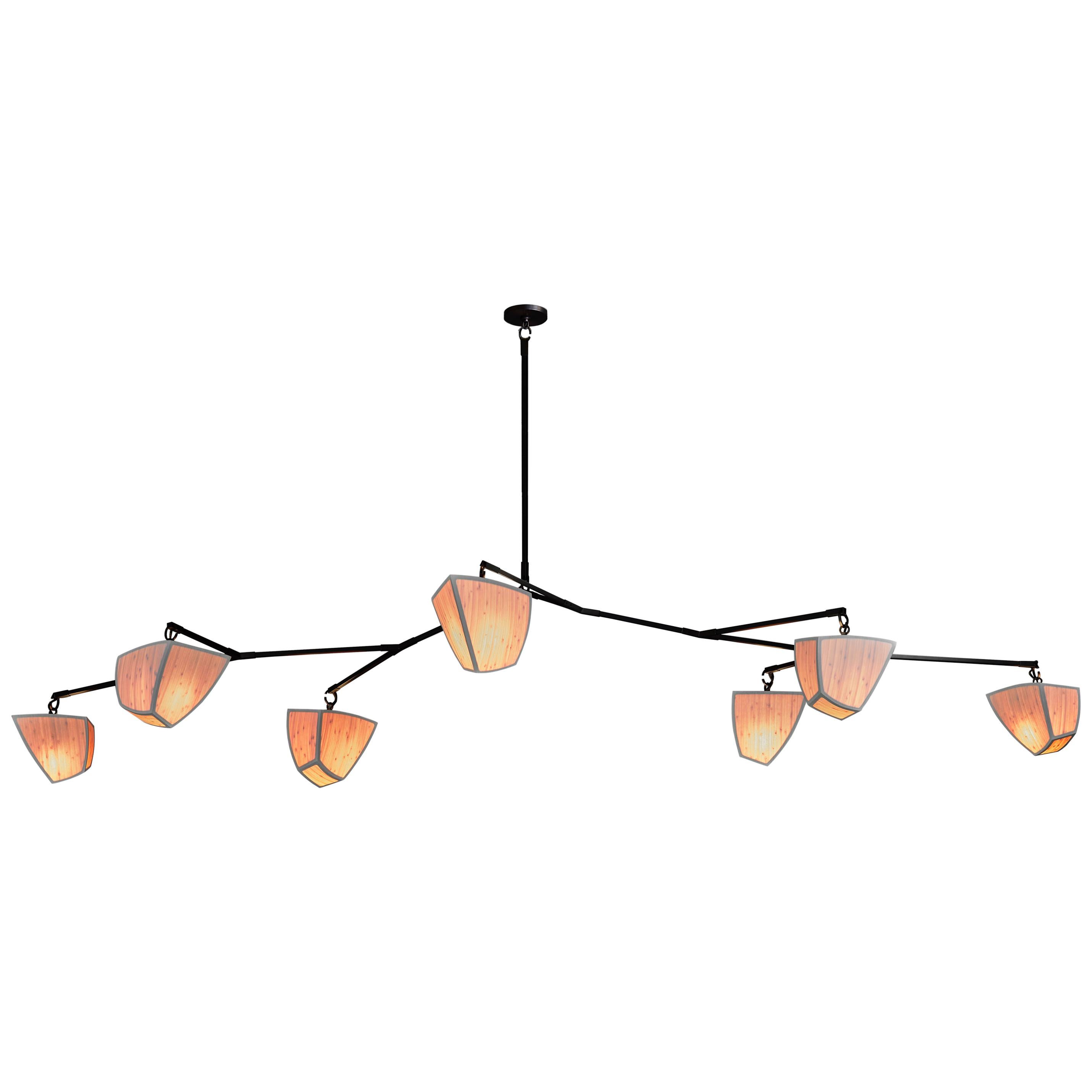 Bamboo Cassiopeia 7 V1: 2A3B2C Mobile Chandelier by Andrea Claire Studio For Sale