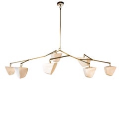 Handmade Porcelain and Brass Mobile Chandelier "Cassiopeia 7" by Andrea Claire