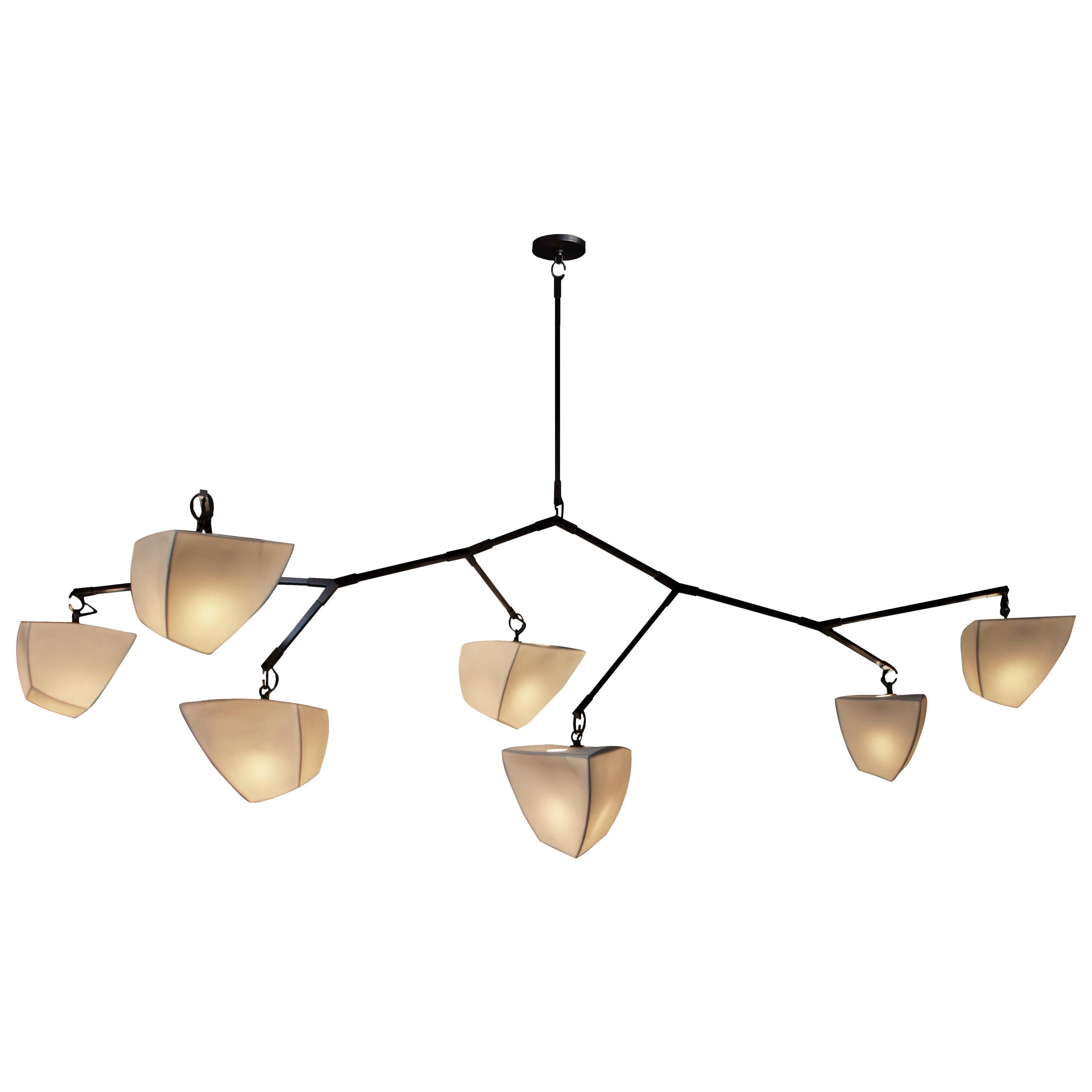 Porcelain Cassiopeia 7 V3: Mobile Chandelier, handmade by Andrea Claire Studio For Sale