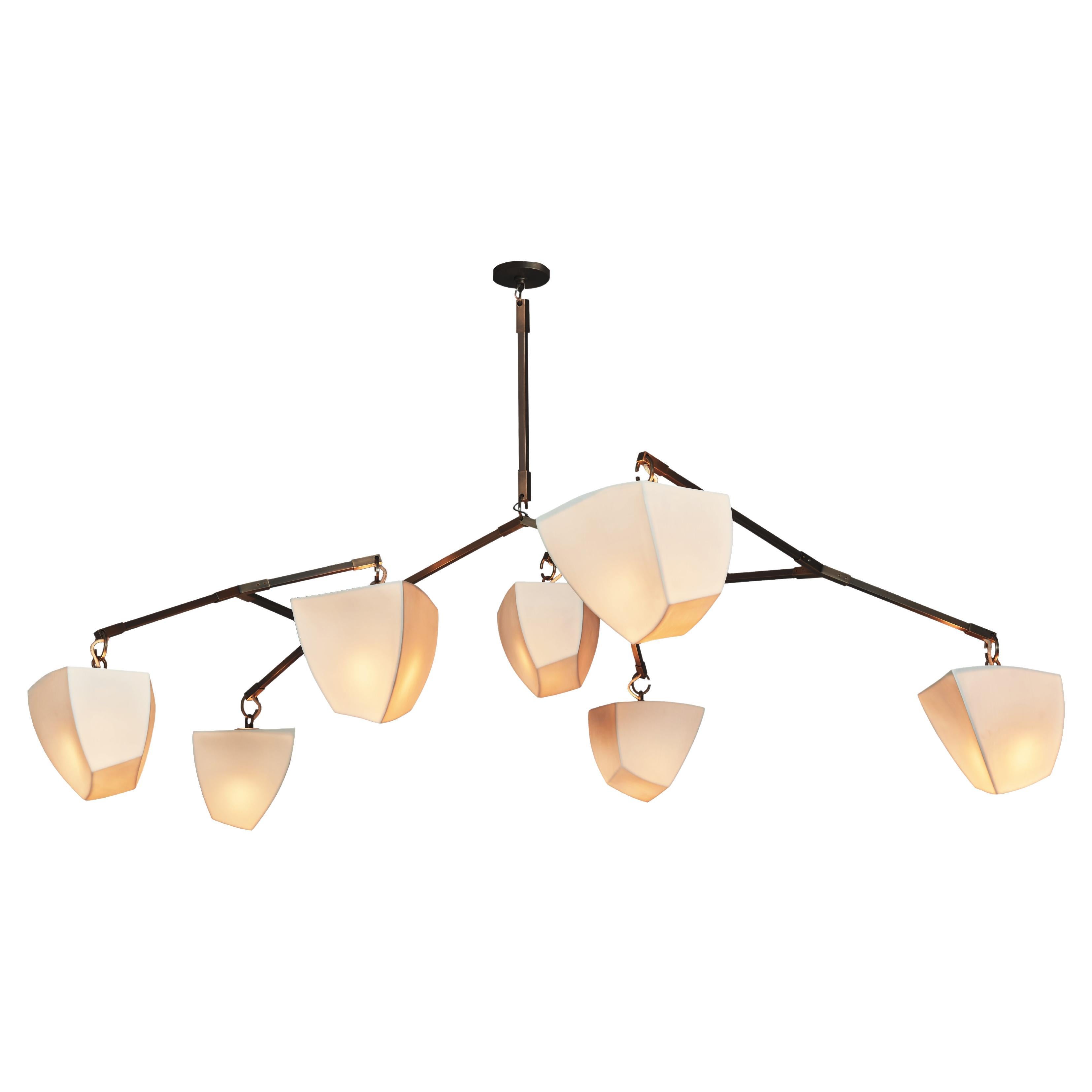 Porcelain Cassiopeia 7 V2: Mobile Chandelier, handmade by Andrea Claire Studio For Sale