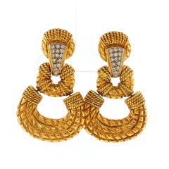 Cassis 18K Door Knocker Earrings with Diamonds