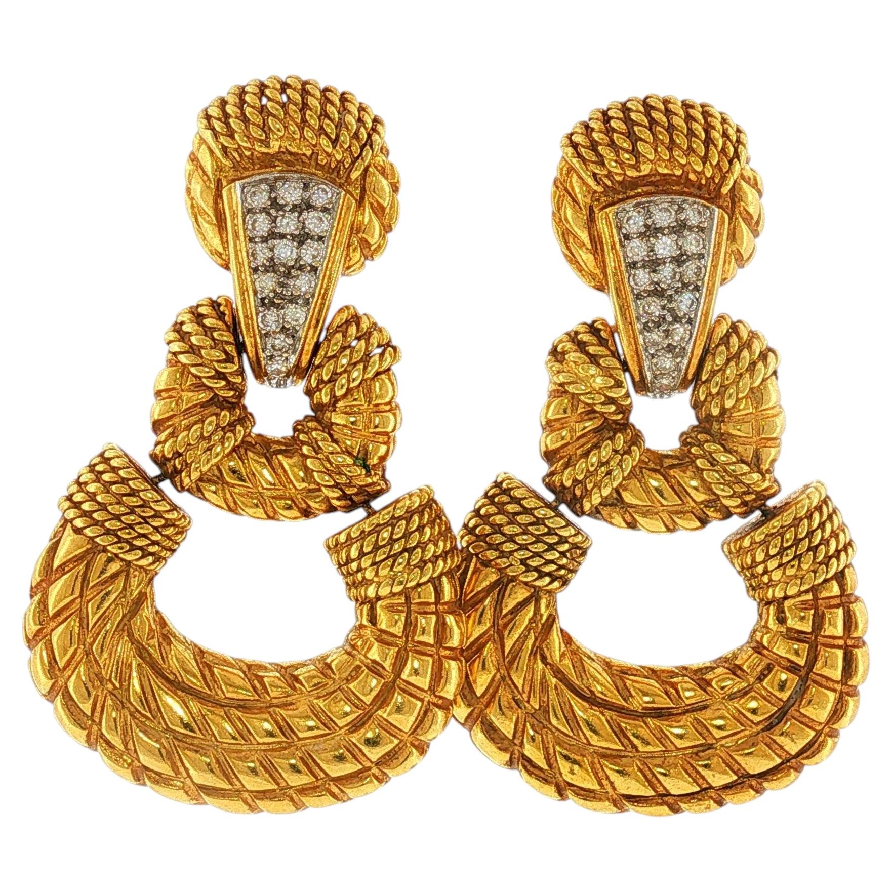 Cassis 18K Door Knocker Earrings with Diamonds
