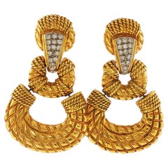 Cassis 18K Door Knocker Earrings with Diamonds