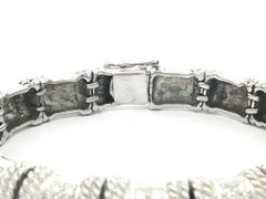 Cassis 18k White Gold Diamond Polished Twisted Wire Polished Sections Bracelet