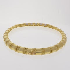 Cassis Caravelle 1.25 Carat Diamond Necklace 18 Karat Yellow Gold 127.9 Grams