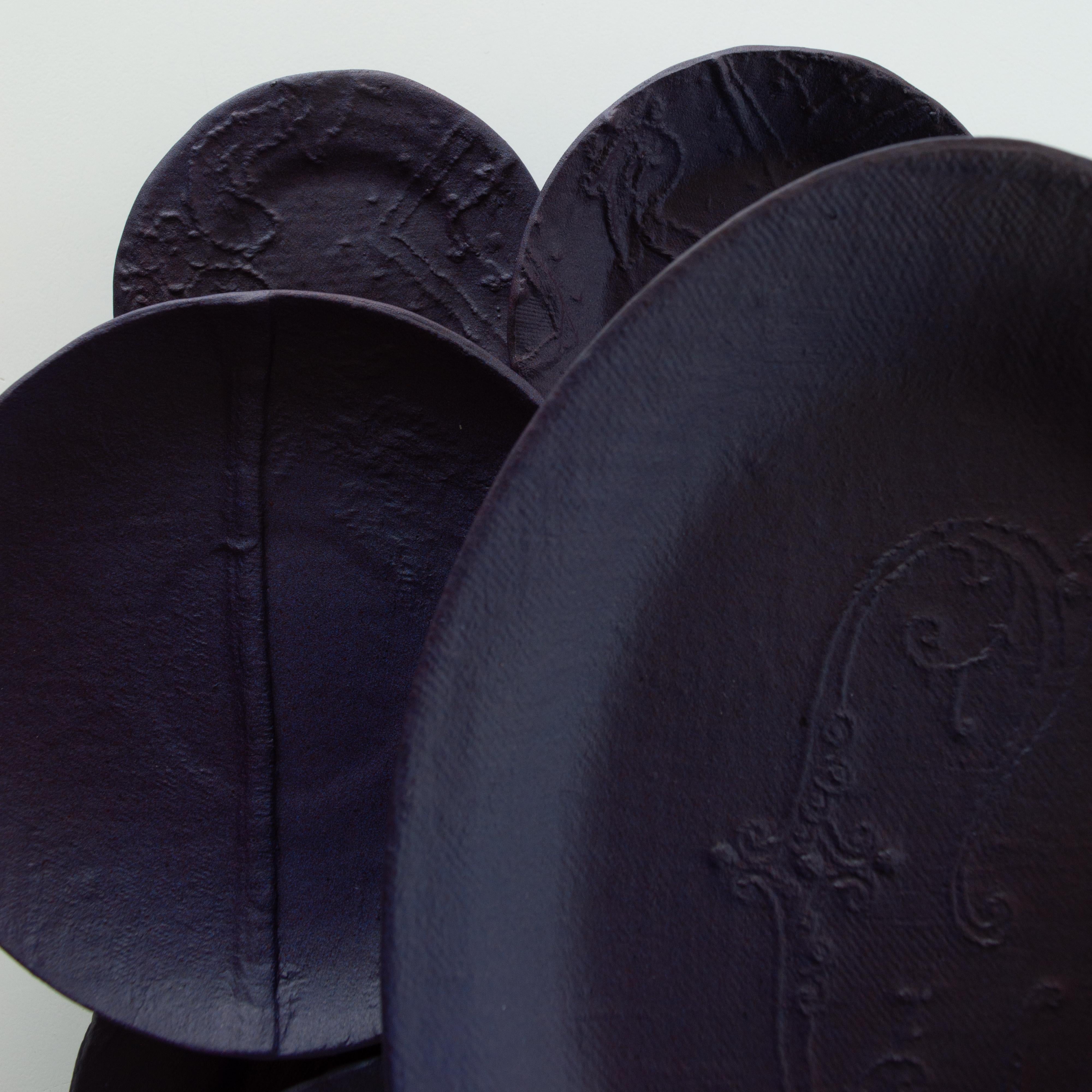 Other Deep Purple Ceramic Wall Art Sculpture - 