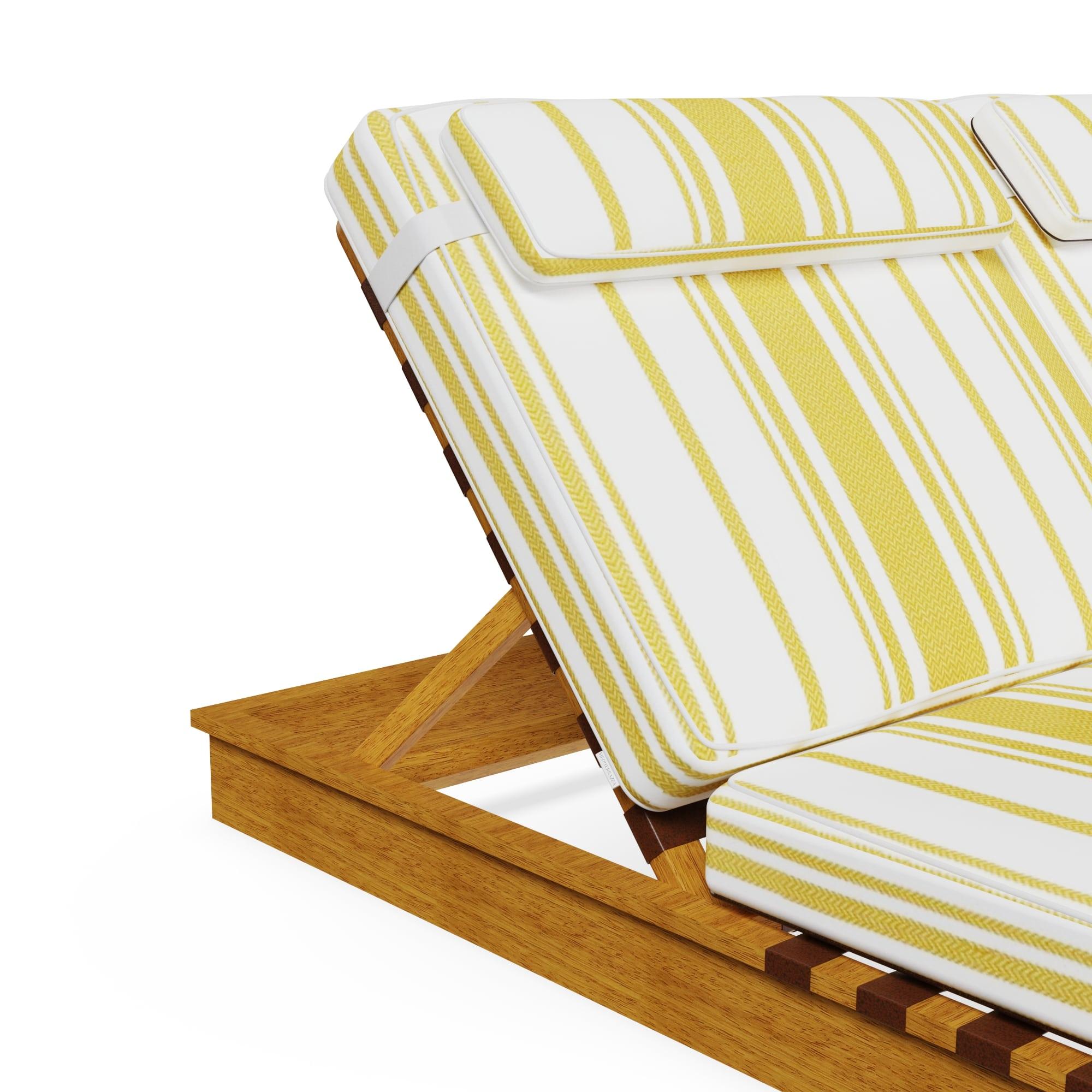 Moderno Lettino Cassis per esterni in Wood Iroko con tessuto Gaston y Fabrice in vendita