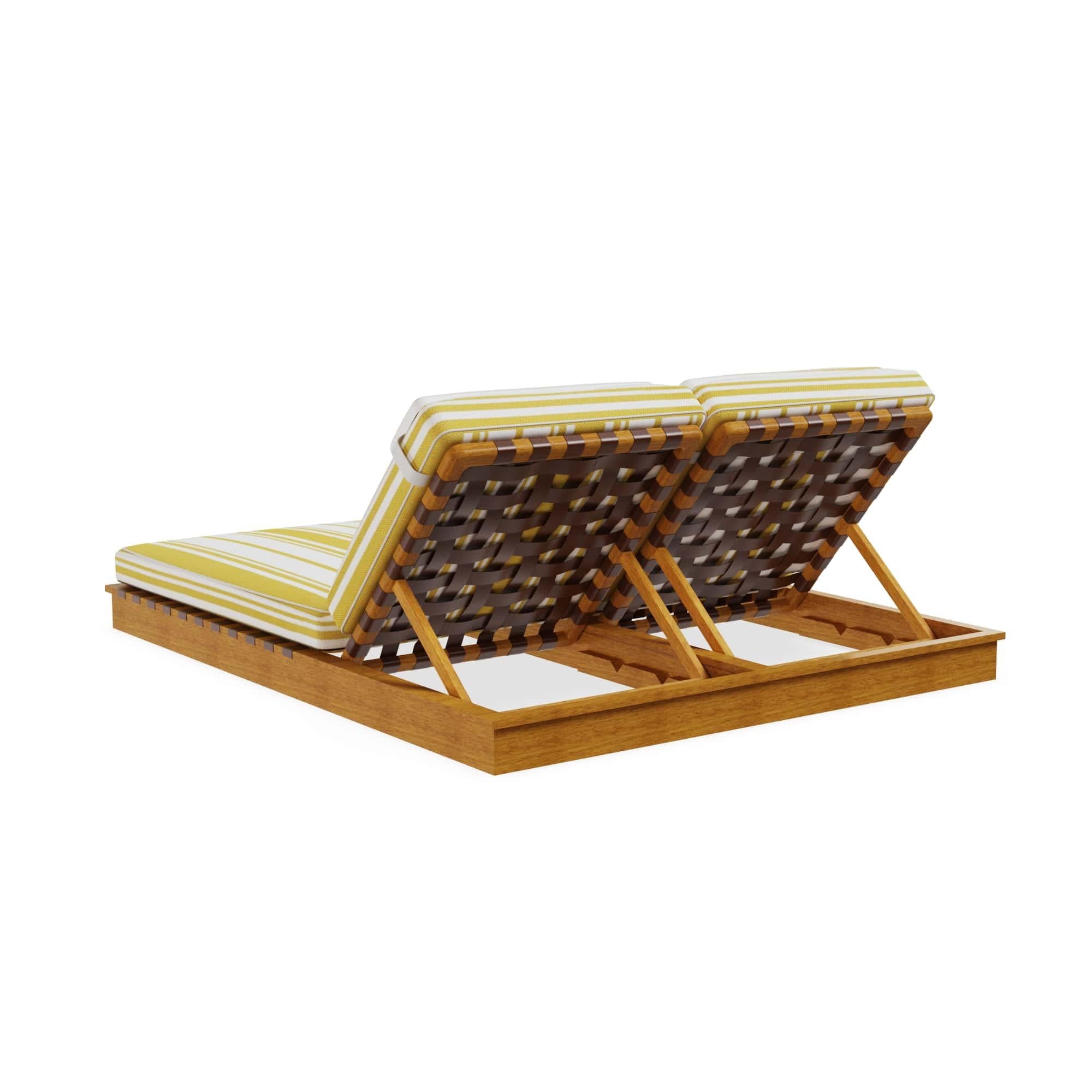 Lettino Cassis per esterni in Wood Iroko con tessuto Gaston y Fabrice In condizioni Nuovo in vendita a Carvalhosa, PT