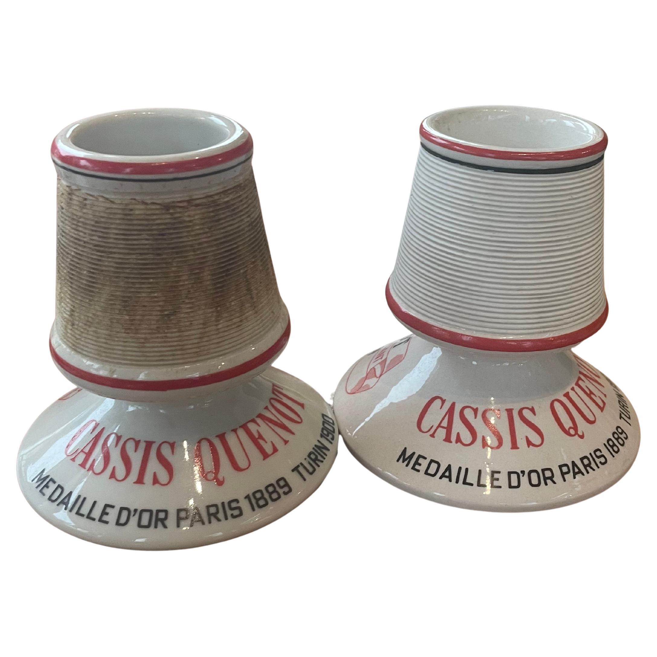 Cassis Quenot Paire d
allumettes en céramique française