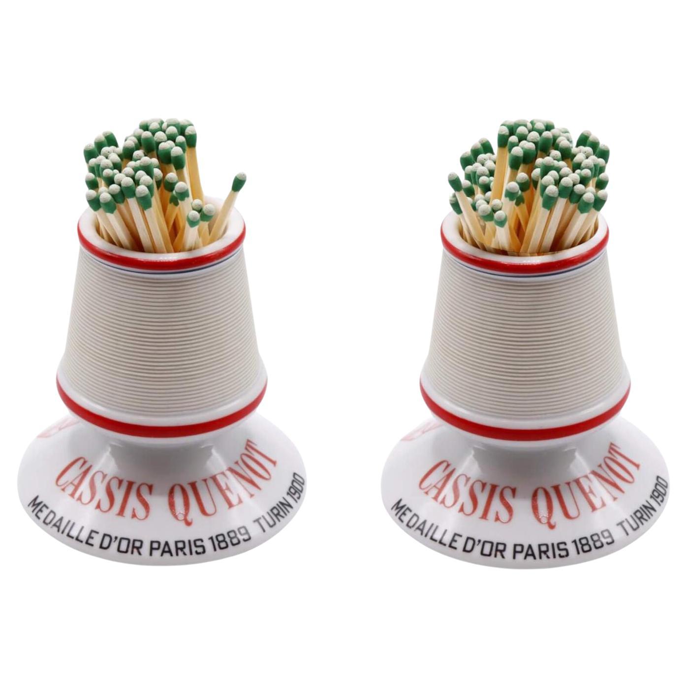 Cassis Quenot French Ceramic Match Strikers - a Pair For Sale