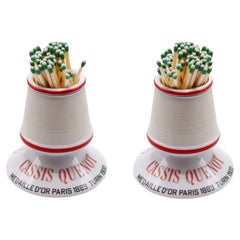 Cassis Quenot French Ceramic Match Strikers - a Pair