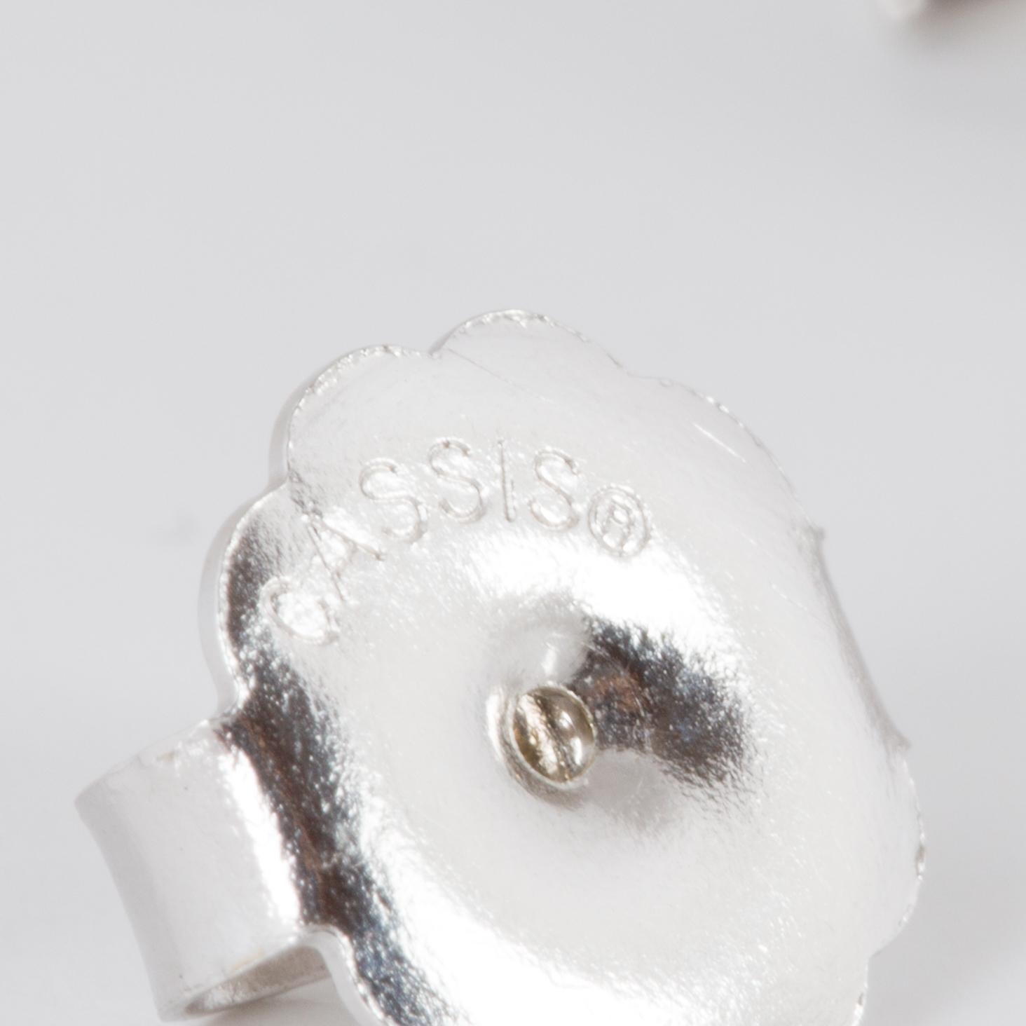 Round Cut Cassis 18K White Gold Diamond Earrings