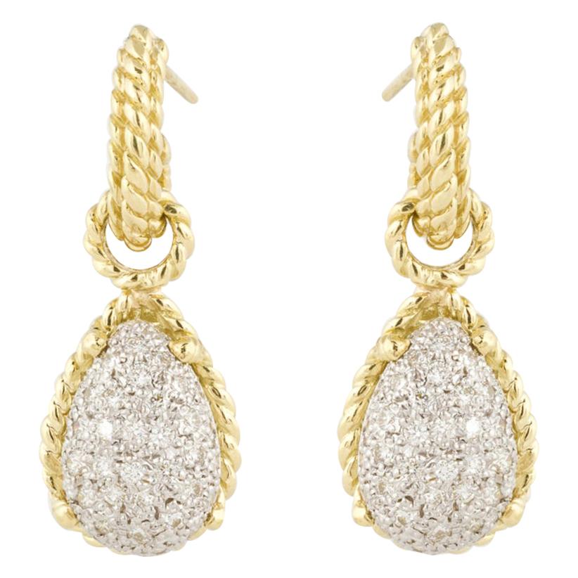 Cassis Yellow Gold Diamond Dangle Earrings