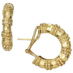 Cassis Yellow Gold Hoops