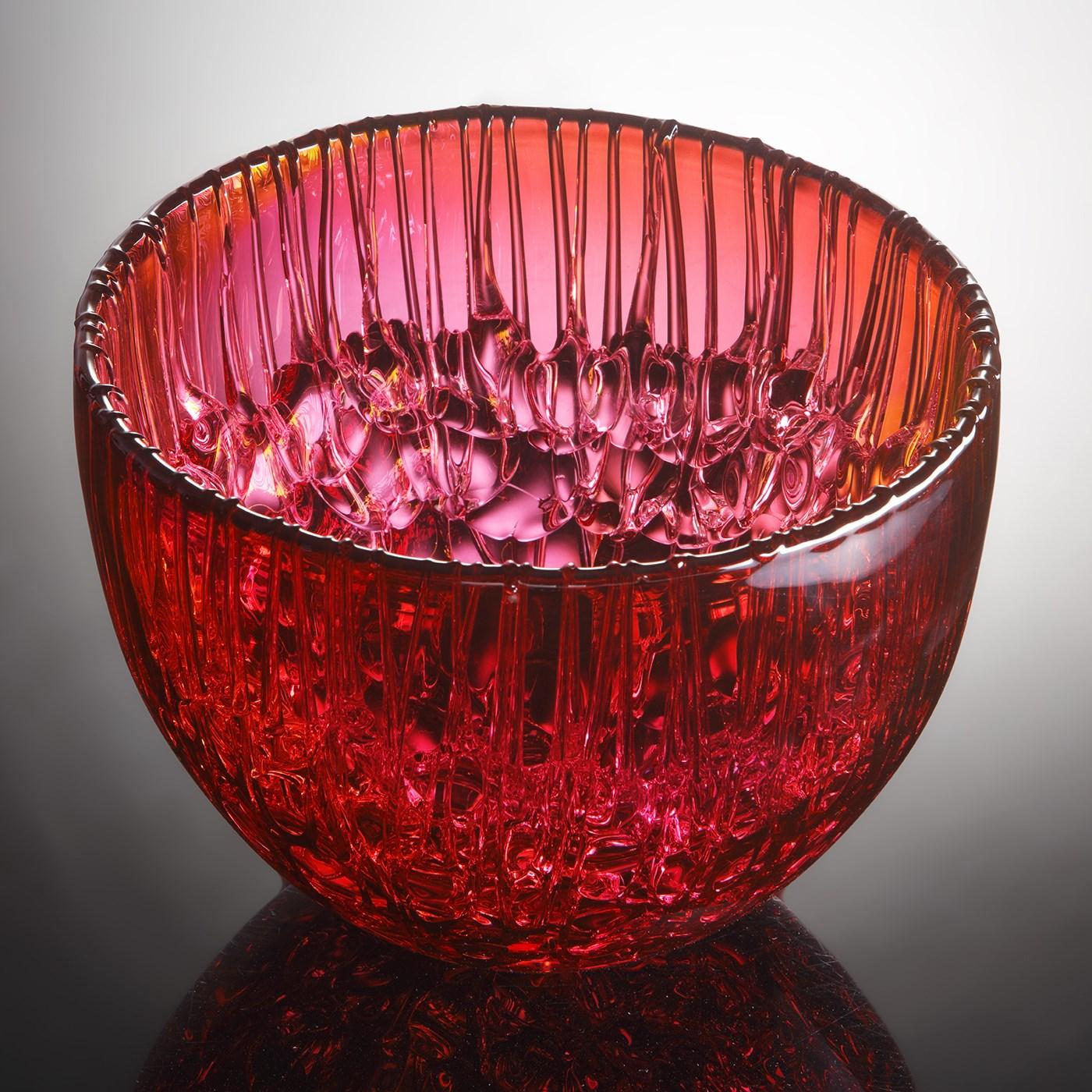 Cassito in Fuchsia & Gold, a Glass Bowl & Centrepiece by Katherine Huskie 5