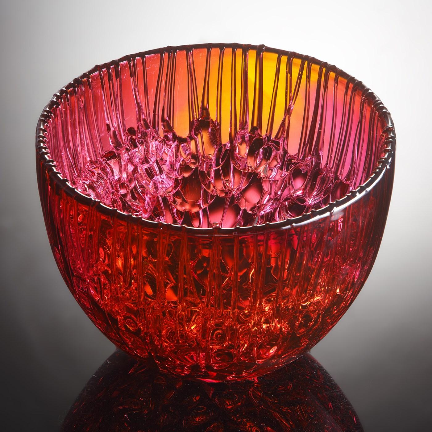 Cassito in Fuchsia & Gold, a Glass Bowl & Centrepiece by Katherine Huskie 6