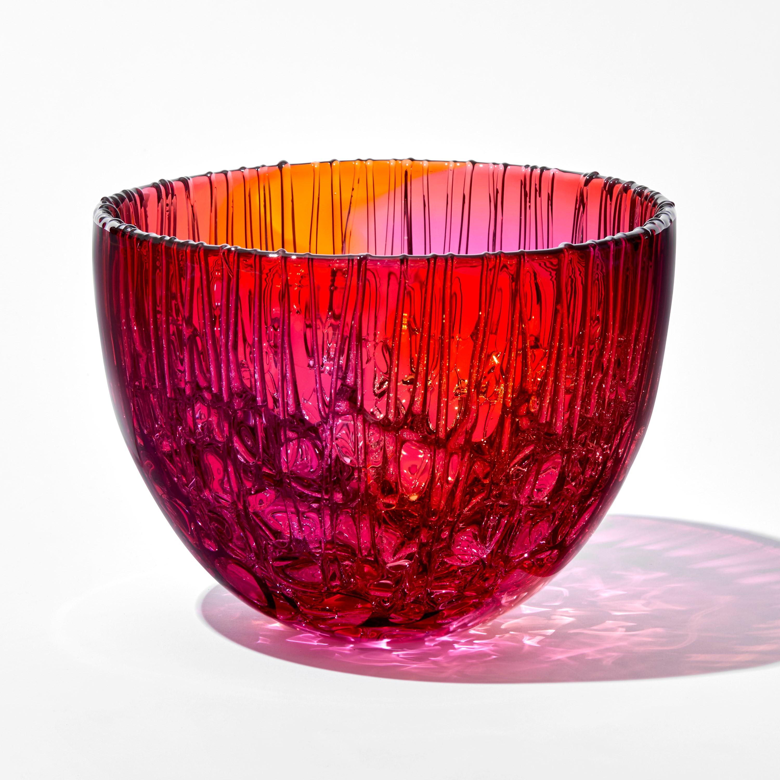 Cassito in Fuchsia & Gold is a unique handblown and sculpted decorative glass centrepiece by the British artist, Katherine Huskie.

Huskie's work has a strong identity with form, colour and especially pattern, taking inspiration from nature,