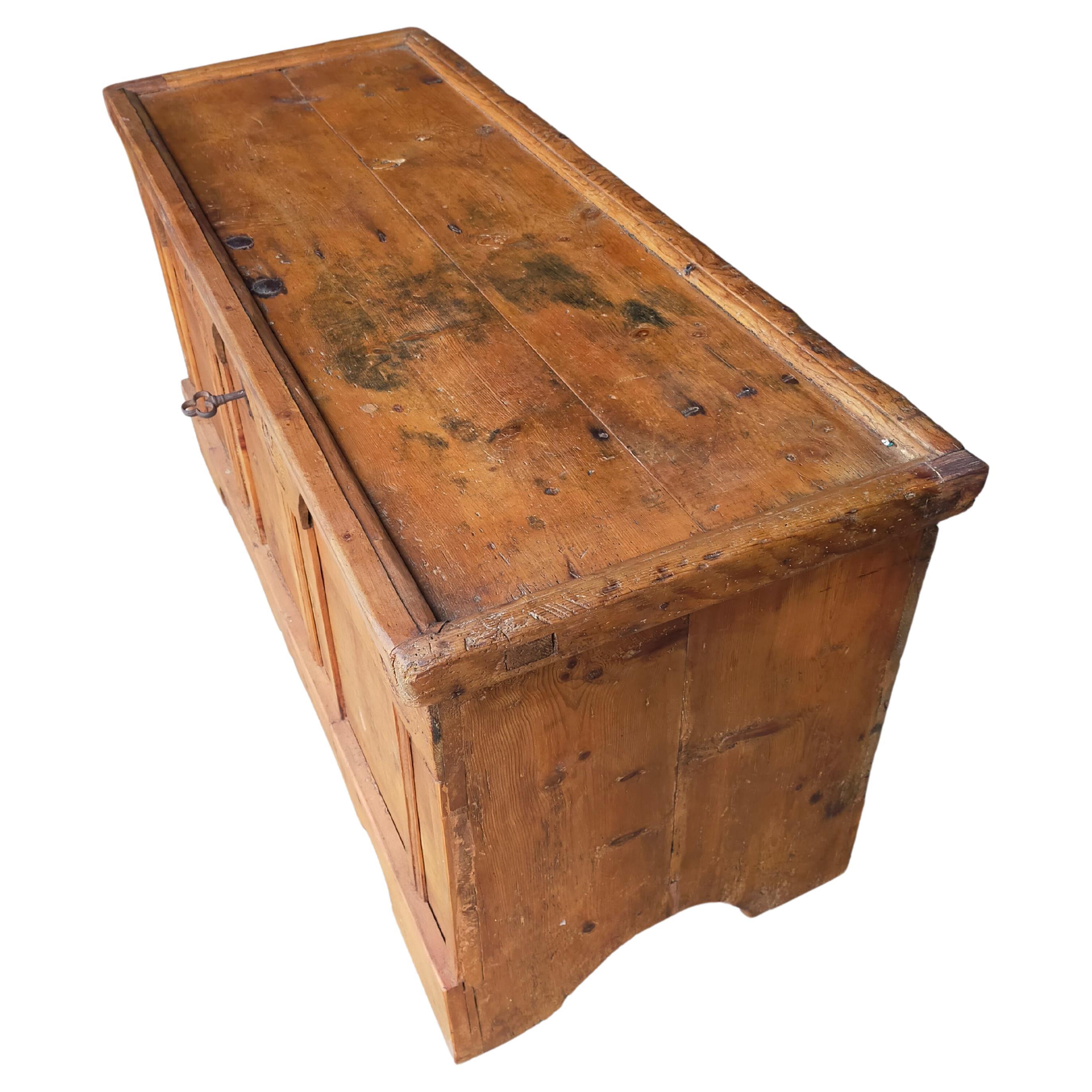 Stone pine wedding chest, up to the 1700s For Sale