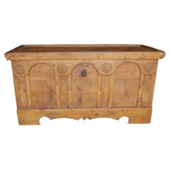 Antique Stone pine wedding chest, up to the 1700s