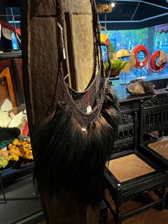 Cassowary feather Bilum bag from Papua