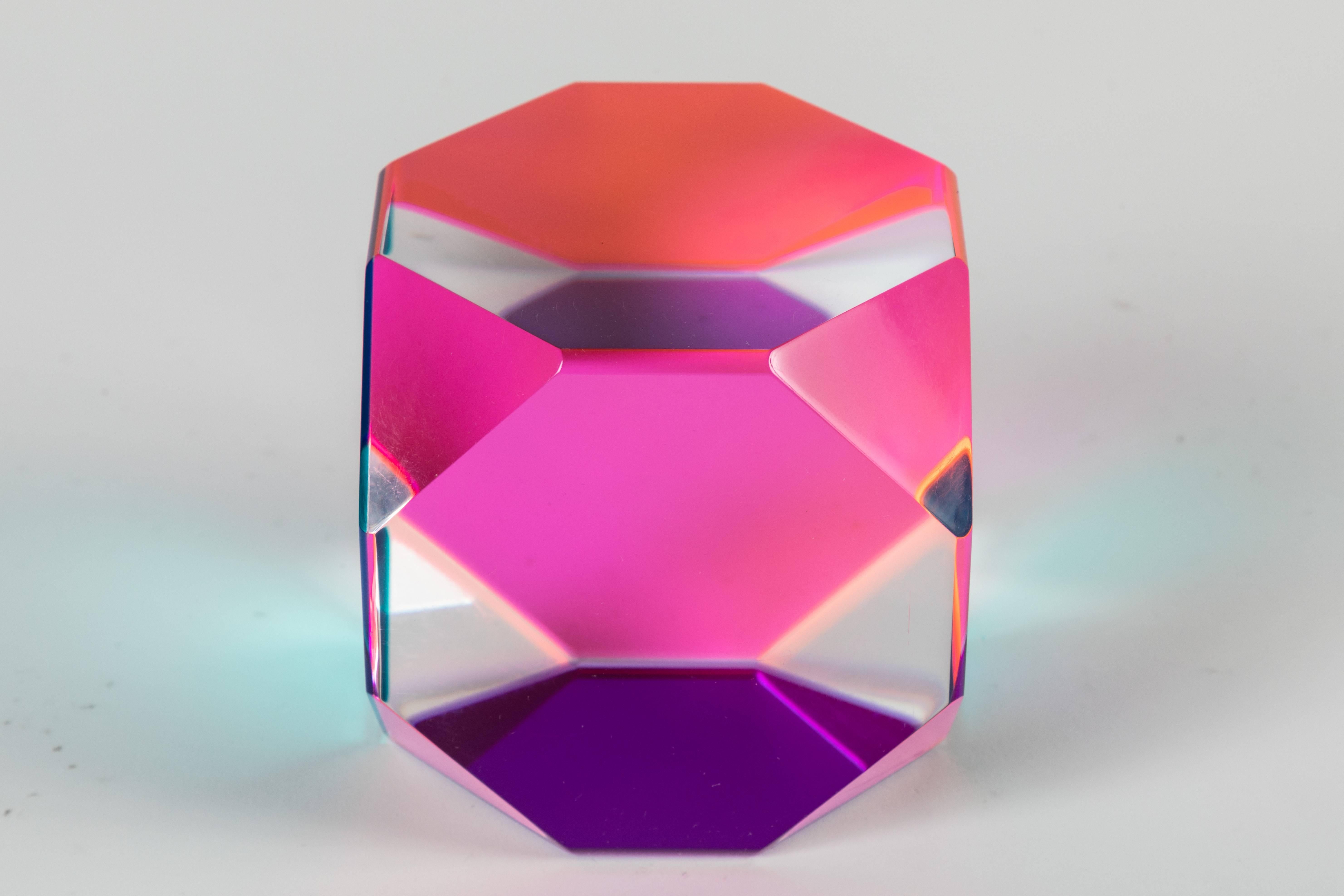 Cast Acrylic Octagonal Cube Sculpture by Vasa 3