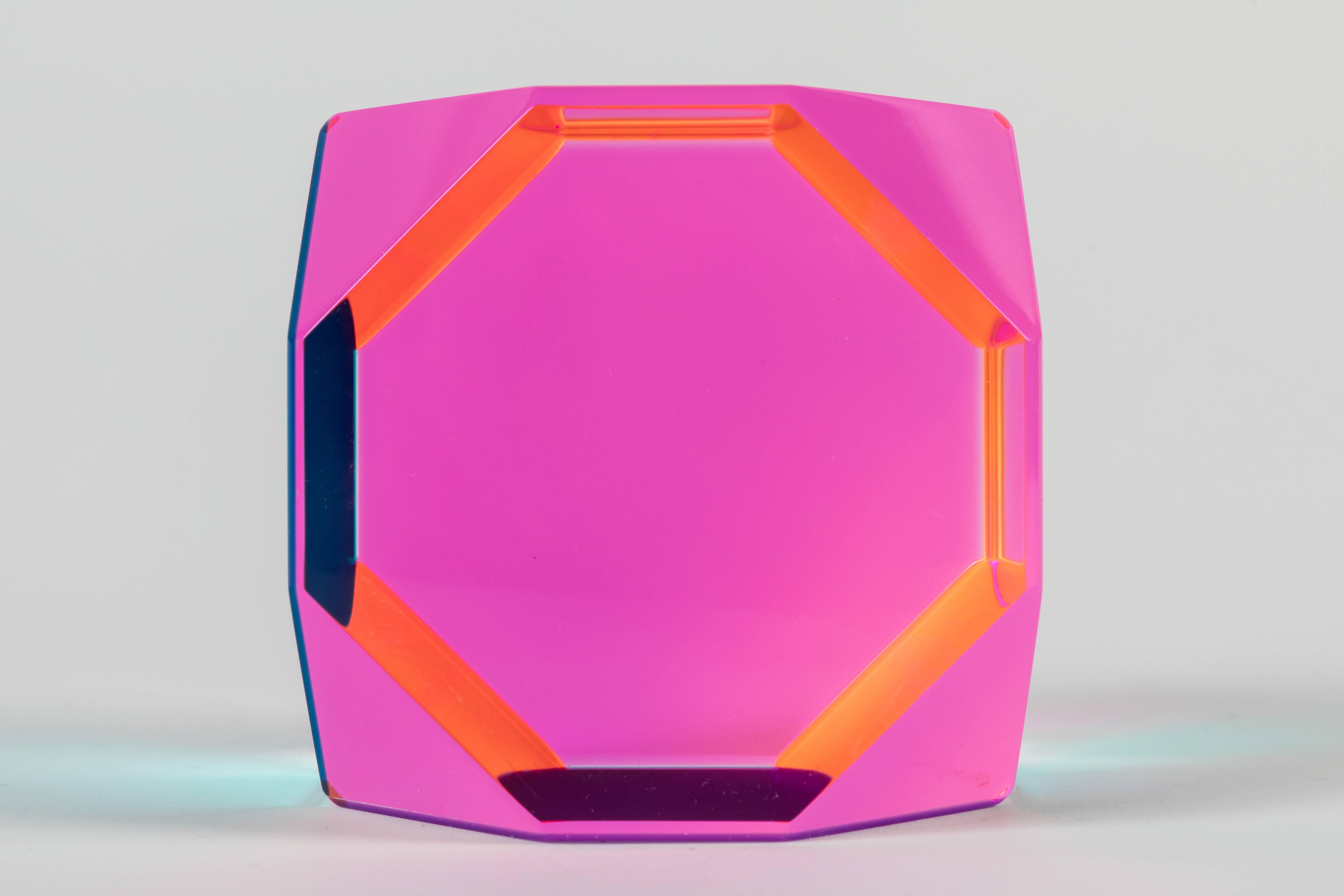 Cast Acrylic Octagonal Cube Sculpture by Vasa 4