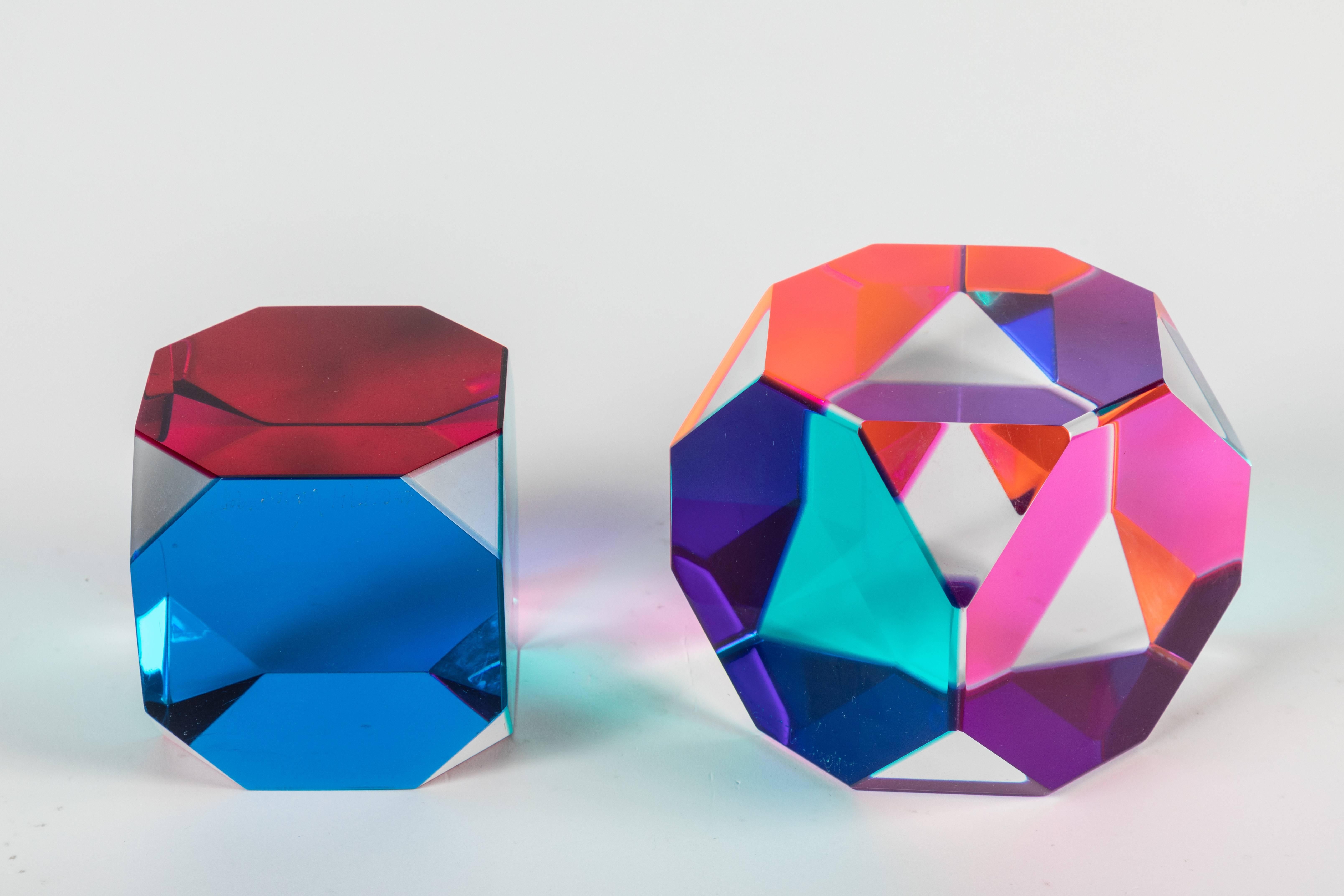 Cast Acrylic Octagonal Cube Sculpture by Vasa 7